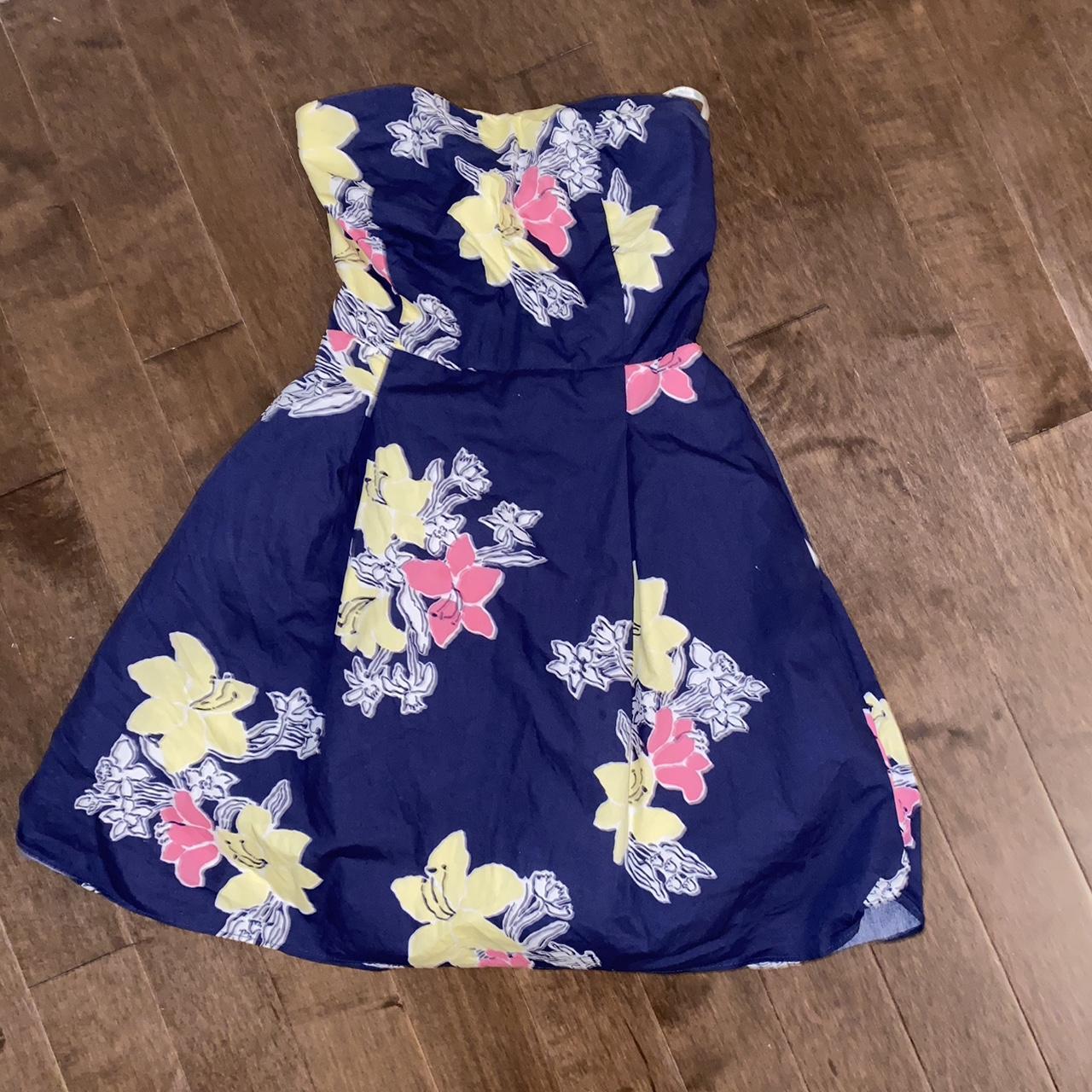 Lilly Pulitzer Women's Navy and Pink Dress | Depop