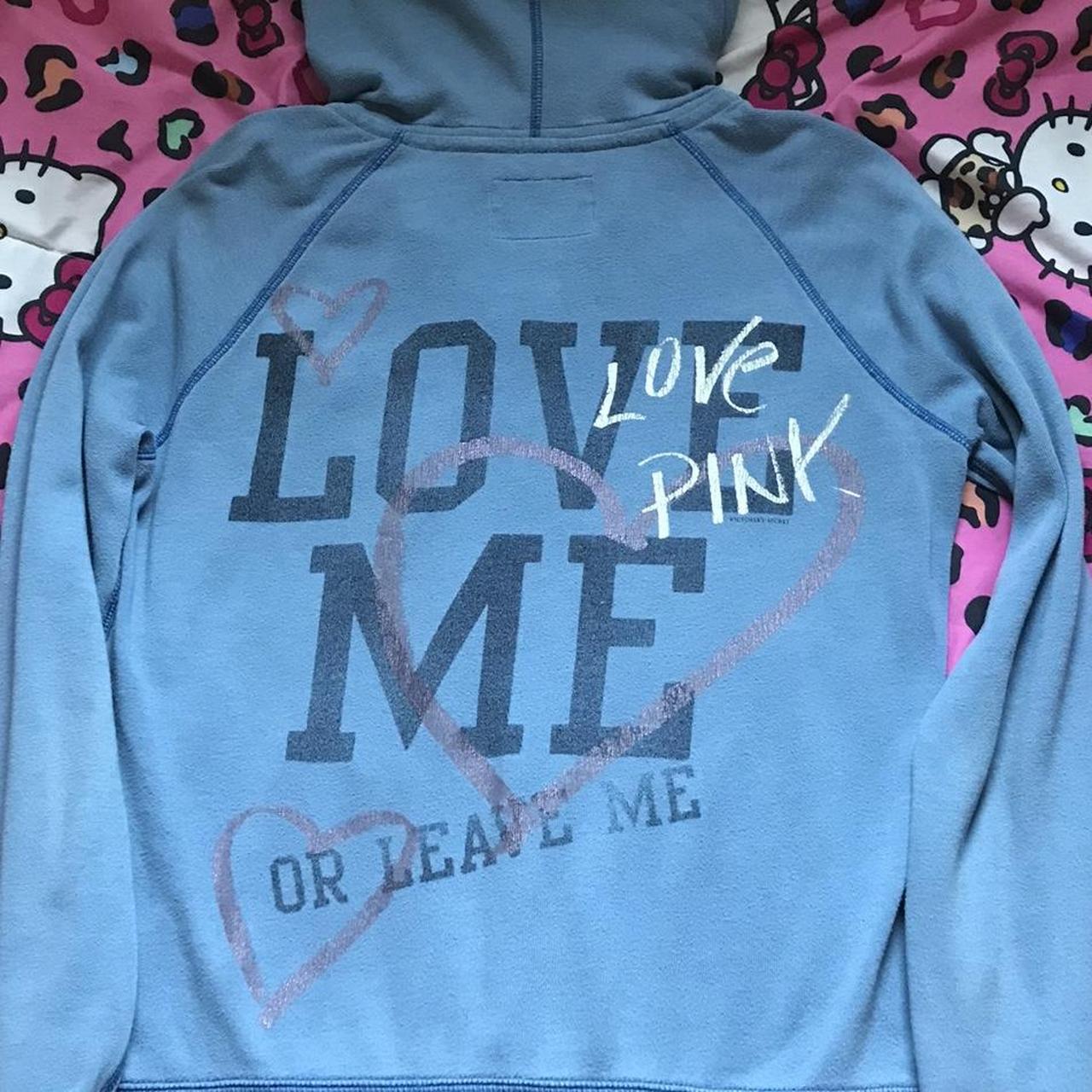 Victoria's Secret Women's Blue Hoodie | Depop