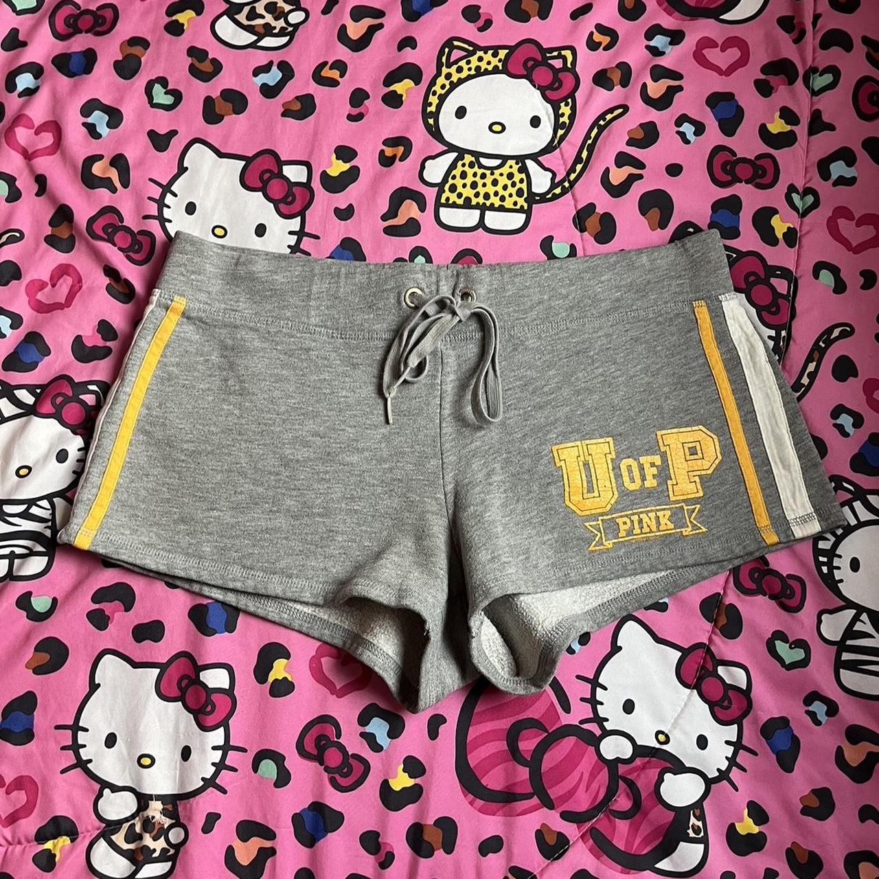 Adorable Y2K Victoria's Secret Pink Grey Mini Shorts - Depop