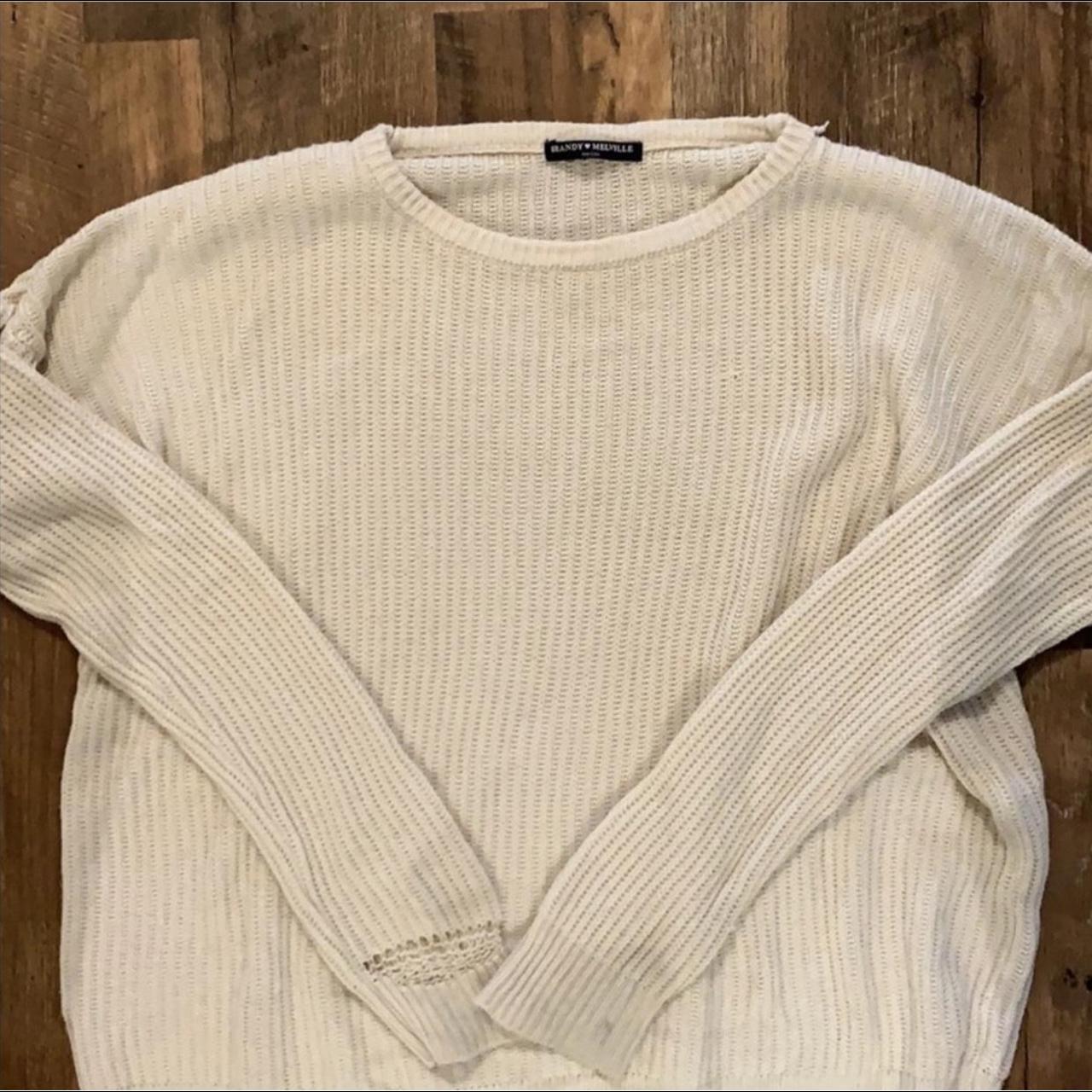 vintage brandy melville white boho sweater / coverup... - Depop