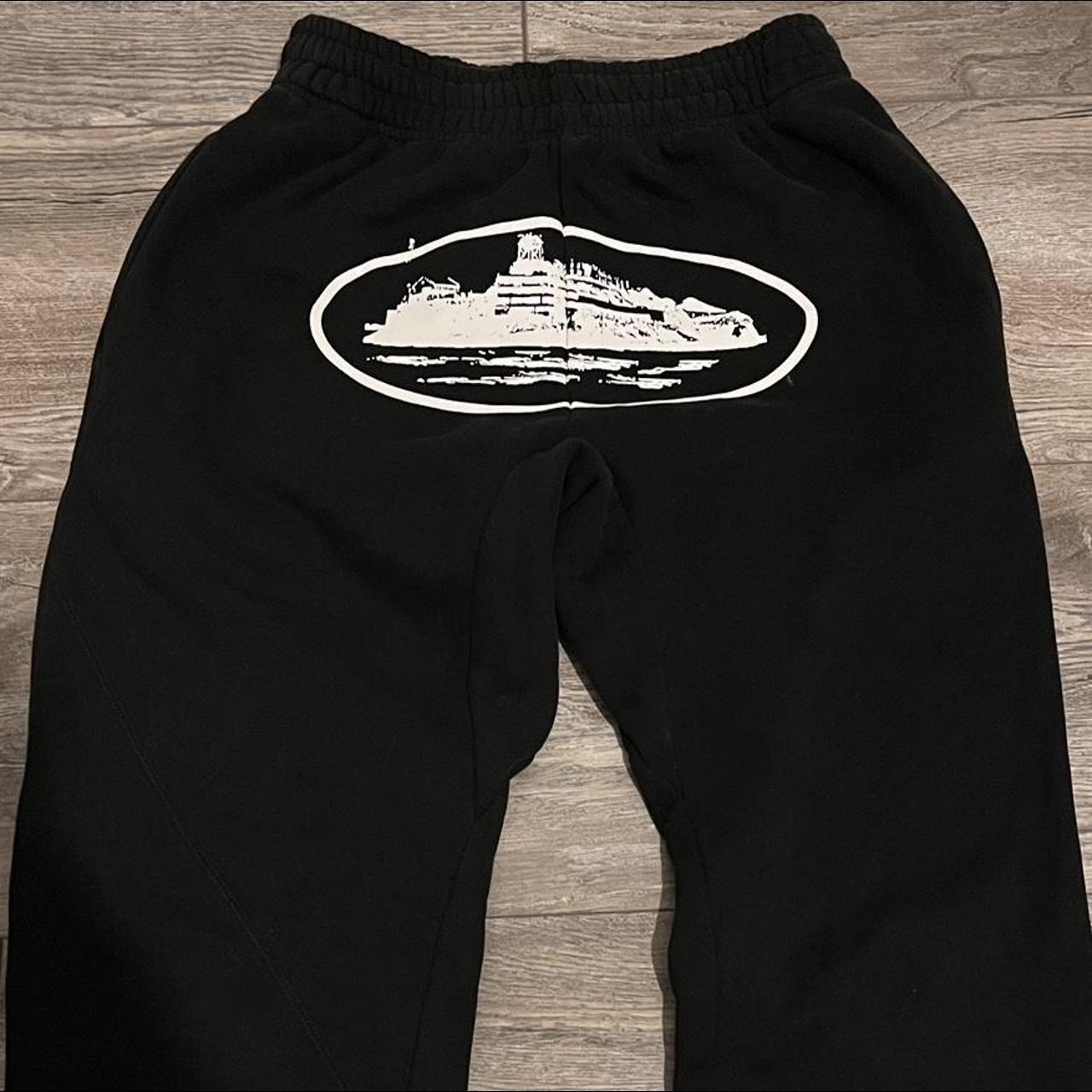 Corteiz Men’s Black and White Joggers-tracksuits | Depop