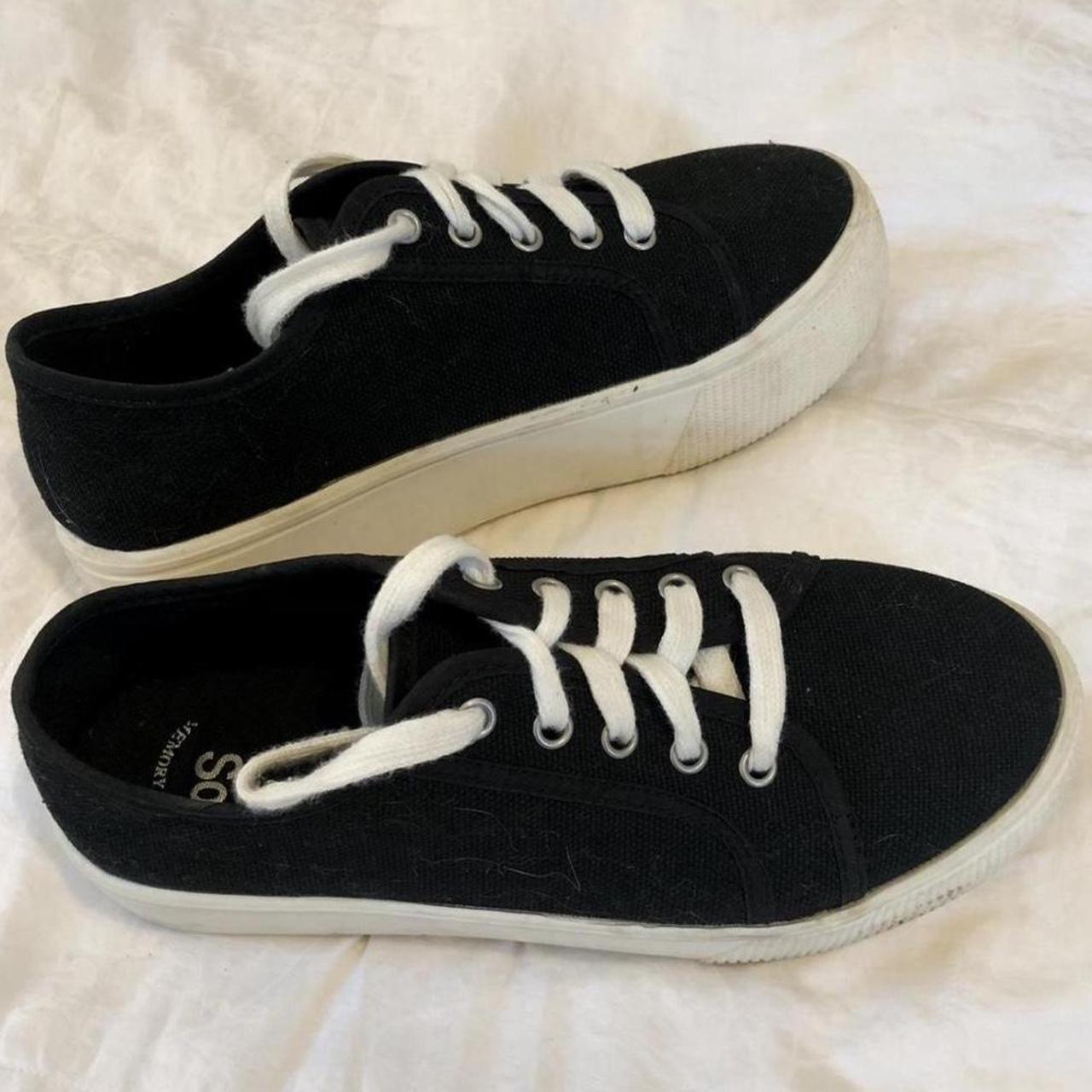 SO Clothing Women's Black and White Trainers | Depop