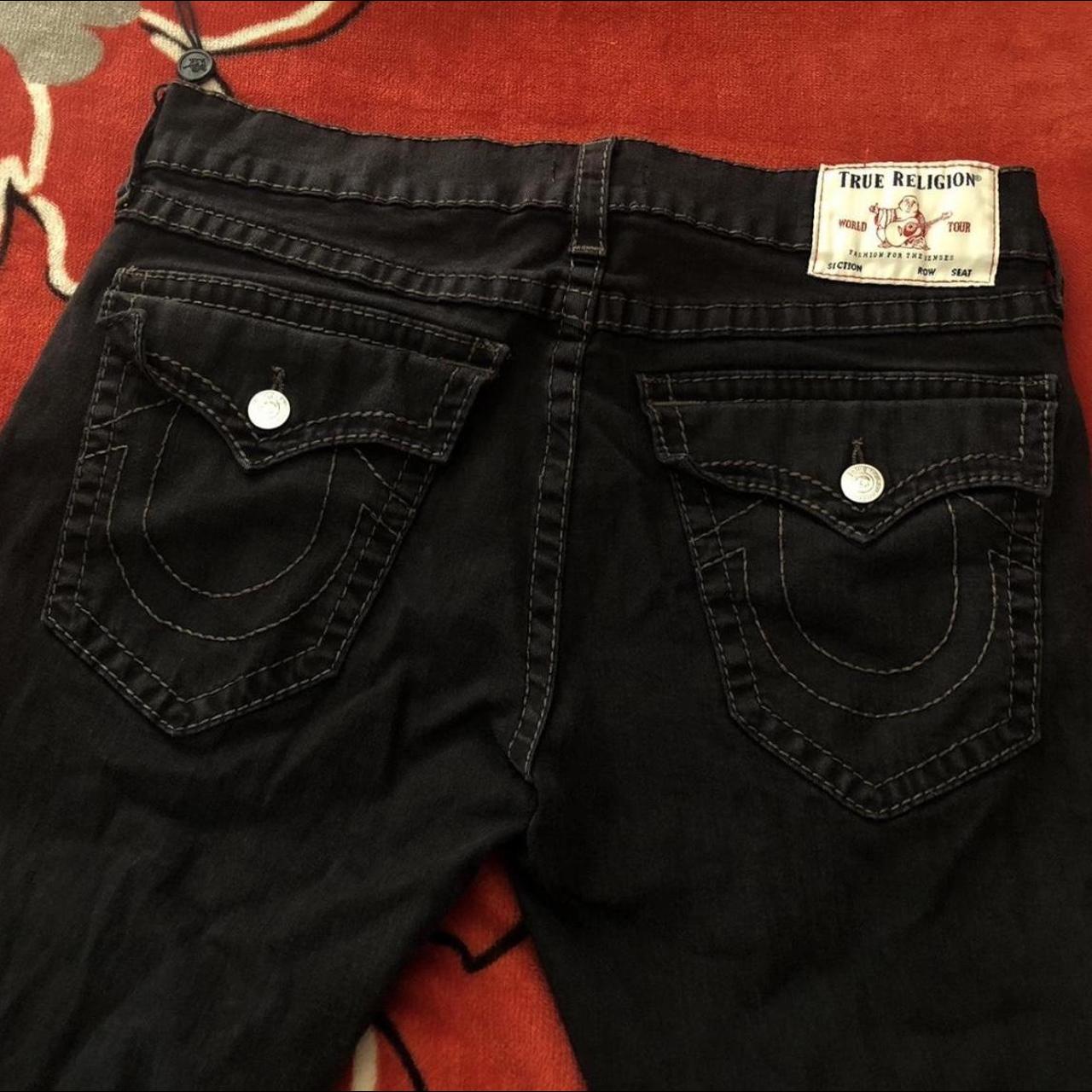 Blsck true religion pants double stitched , size 38... - Depop