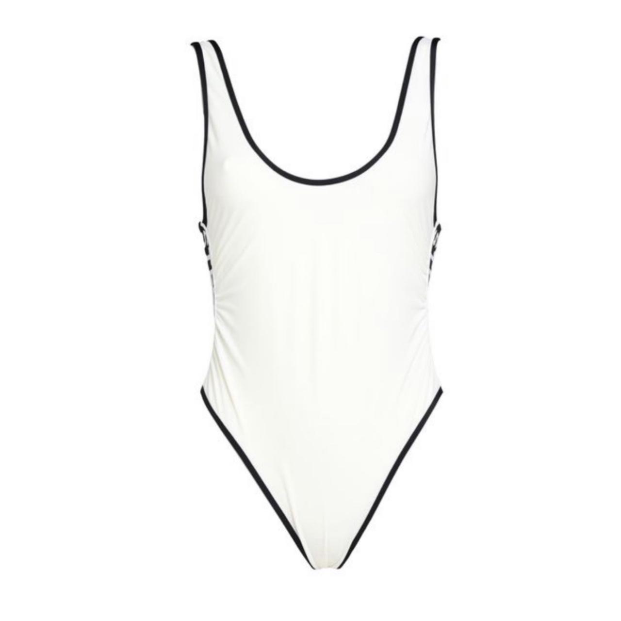 Stella McCartney Women's White and Black Swimsuit-one-piece | Depop