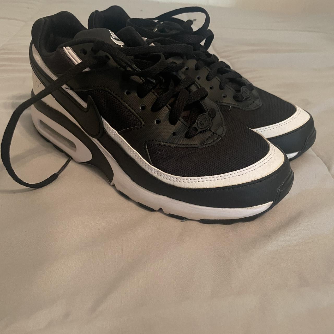 Nike black and white shoes! Barely ever... - Depop