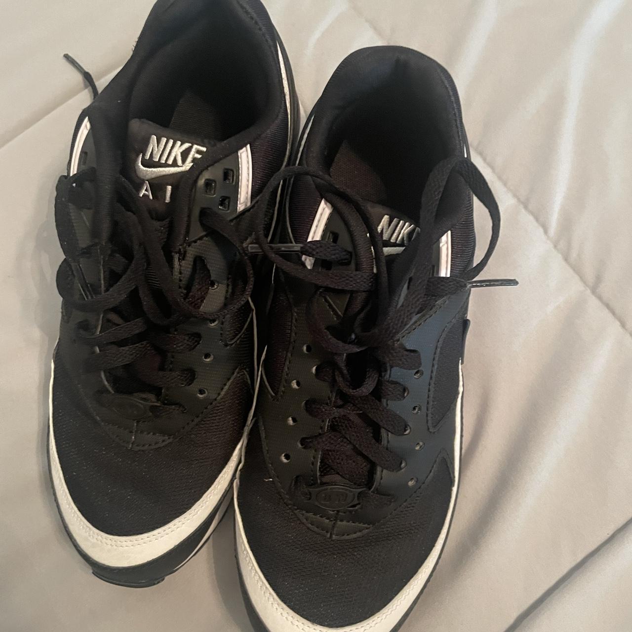 Nike black and white shoes! Barely ever... - Depop