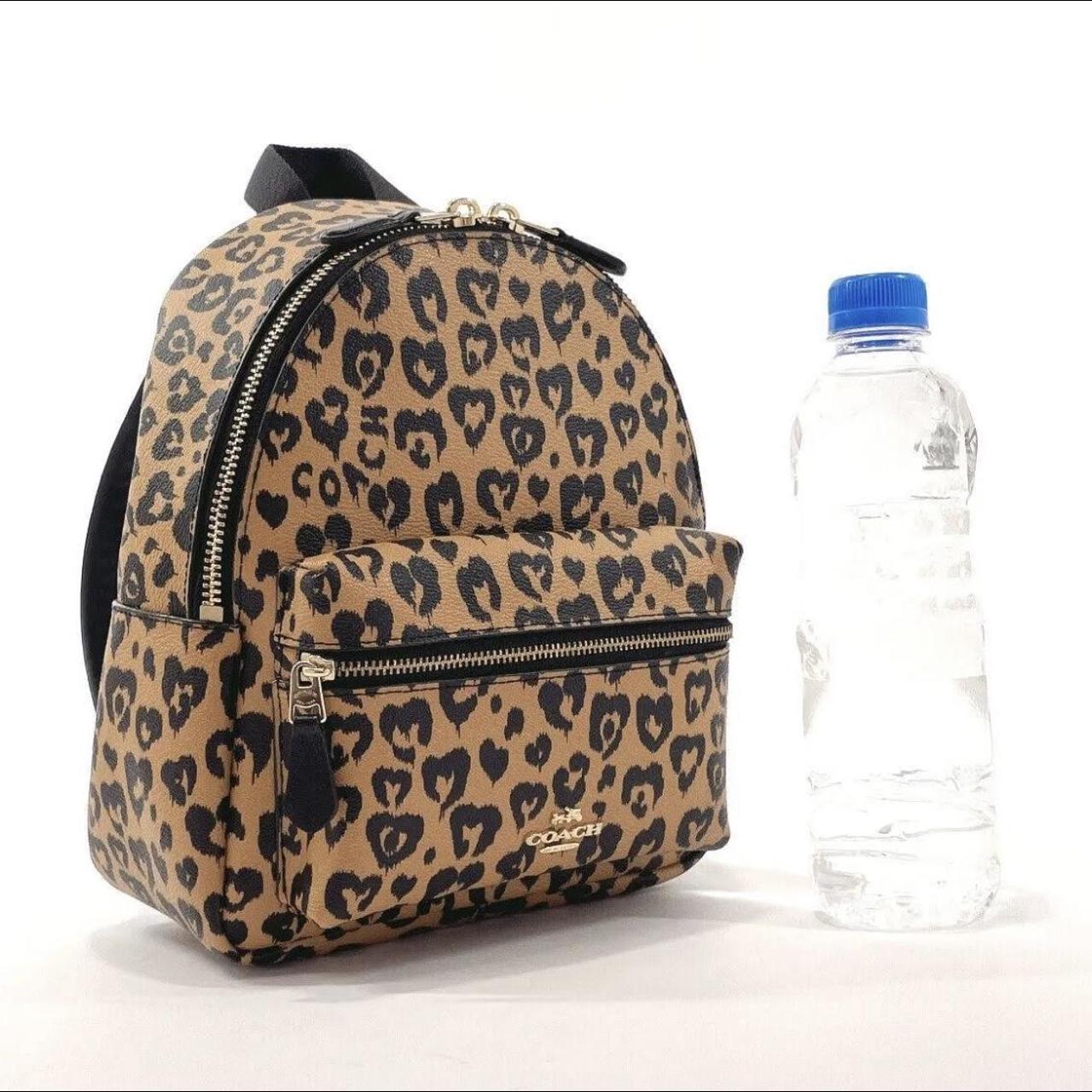 Coach leopard mini discount backpack