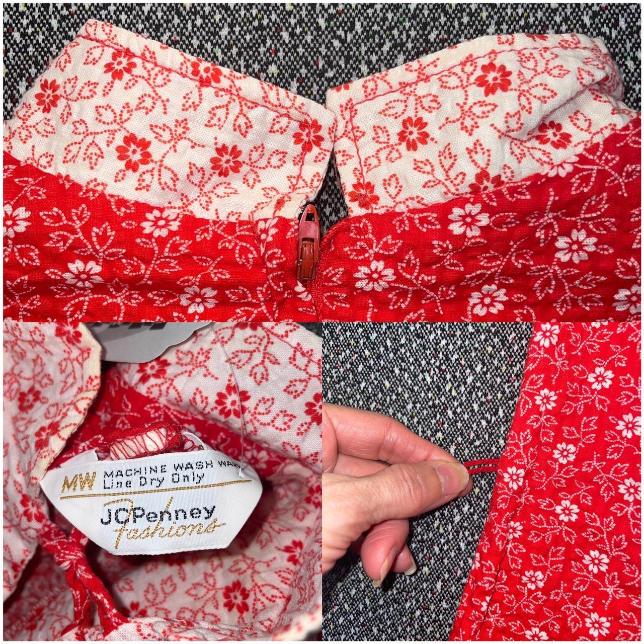 JCPenney Women's Red and White Blouse Depop