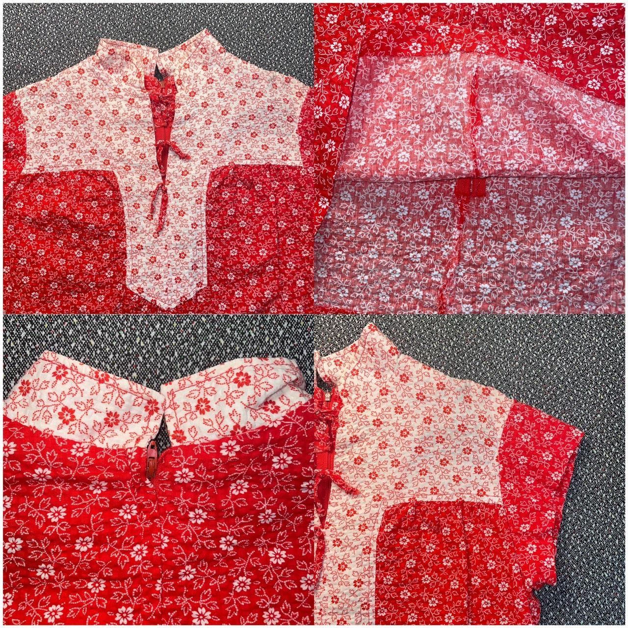 JCPenney Women's Red and White Blouse Depop
