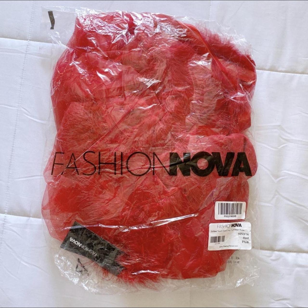 Fashion Nova red fluffy robe Size “Plus” I would say... Depop
