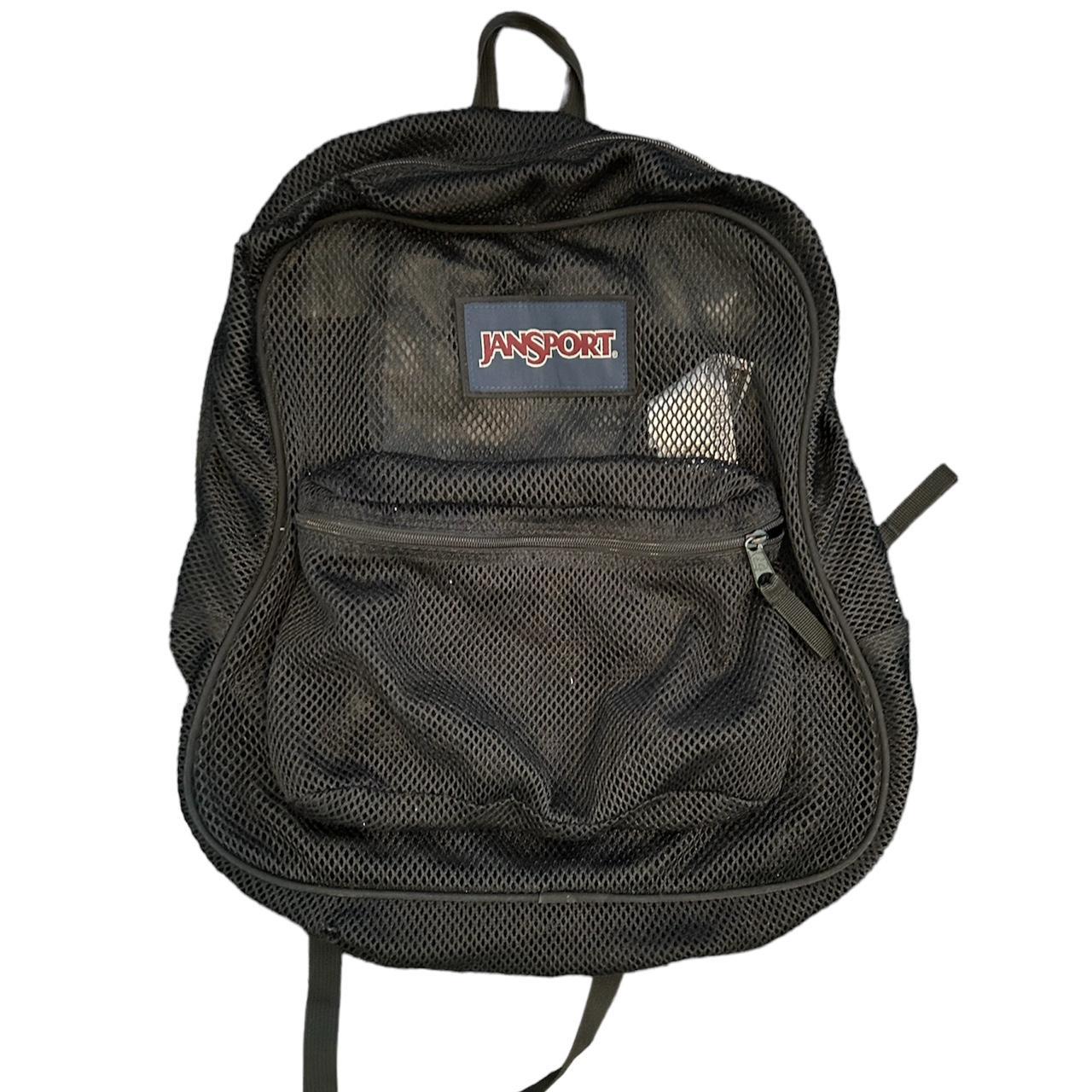 Black Mesh JanSport Backpack Size General Size... Depop