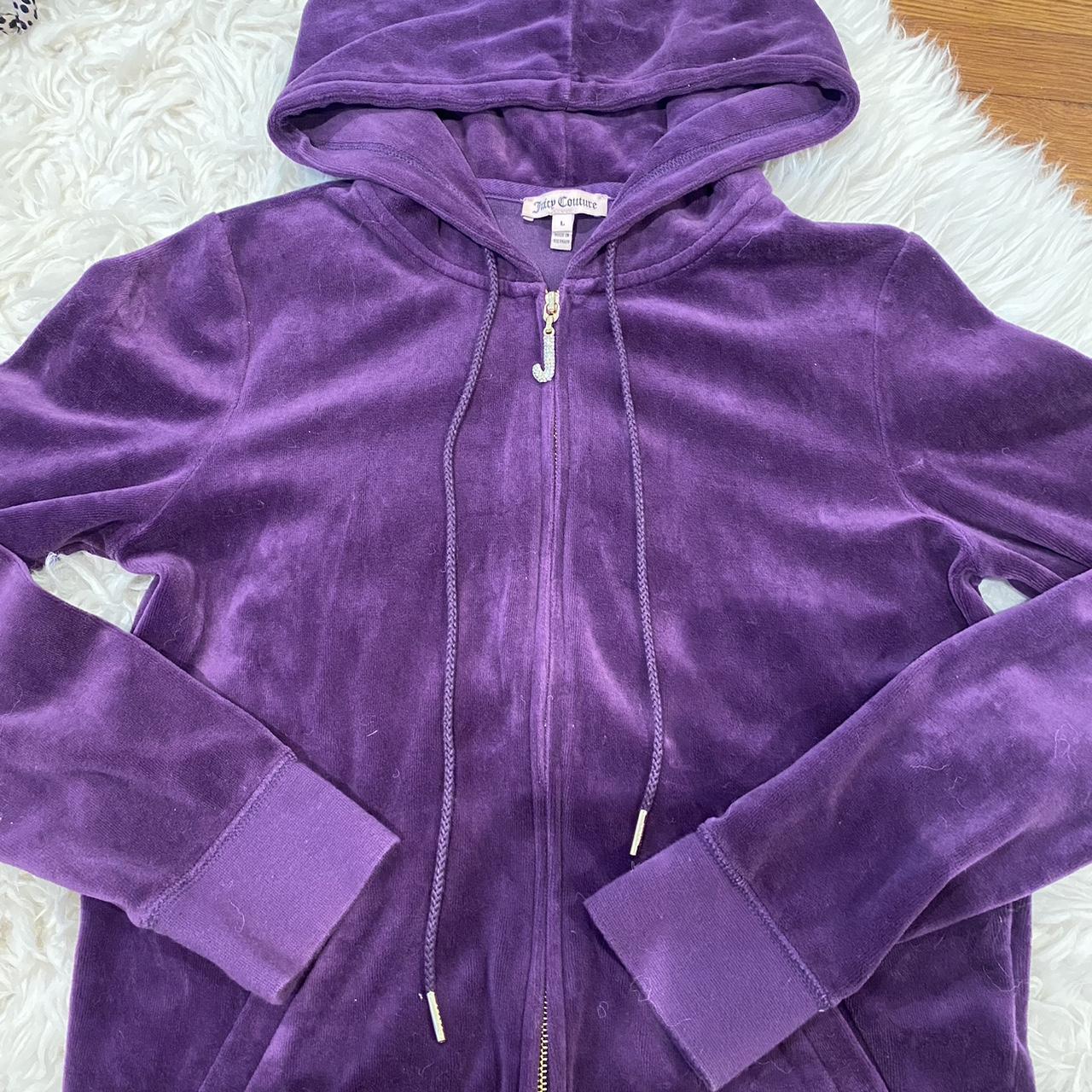 Juicy Couture purple zip up. Size large but fits... - Depop