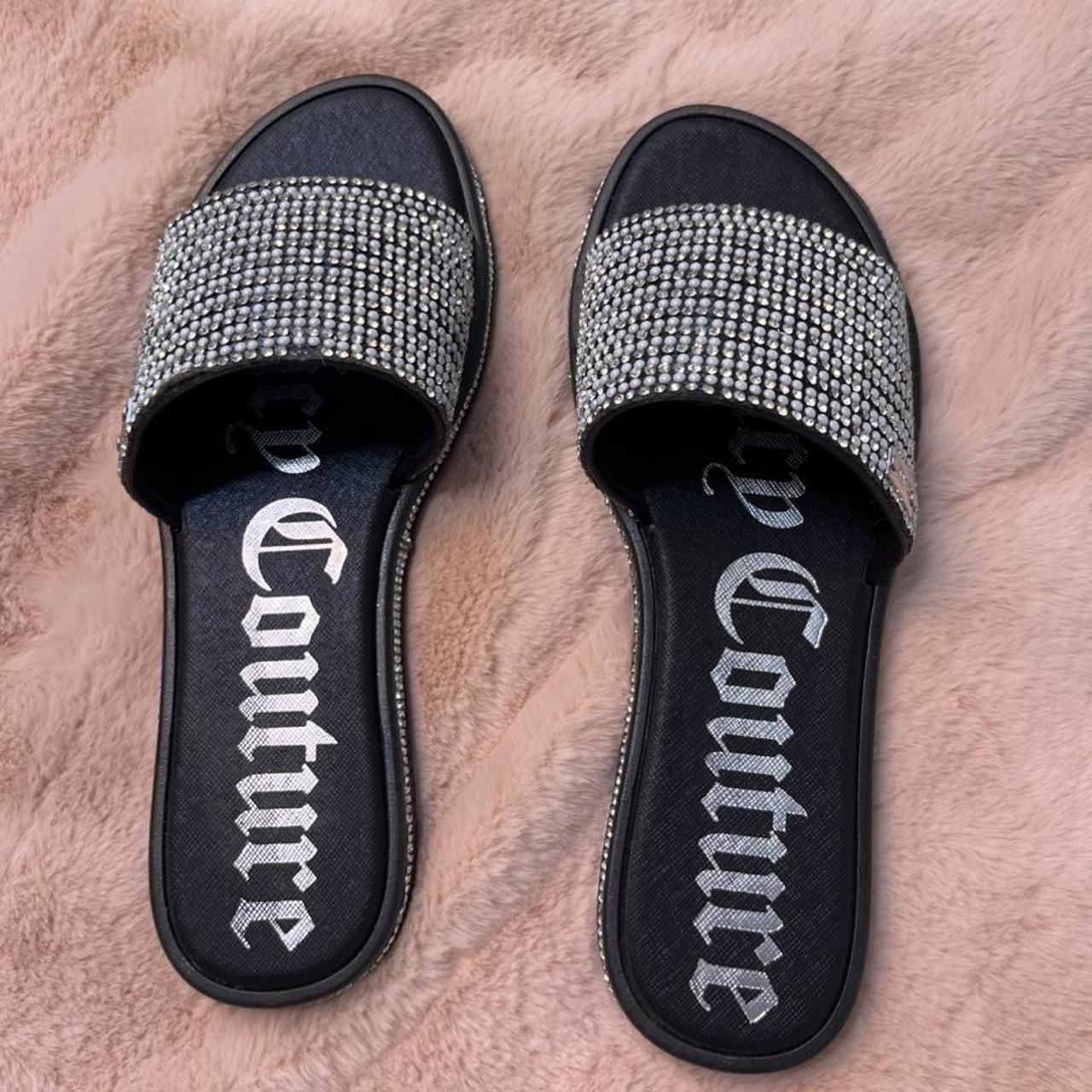 Juicy Couture Women's Black Slides Depop