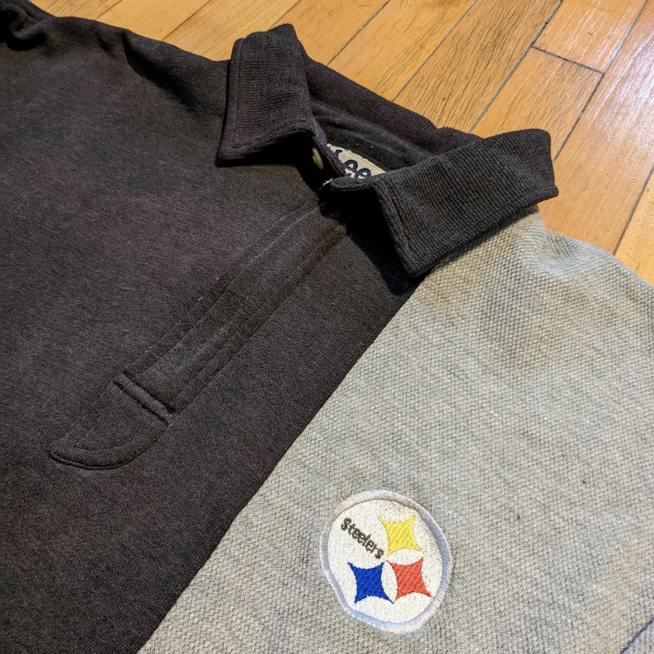 Vintage Pittsburgh Steelers Shirt. Grey henley long - Depop