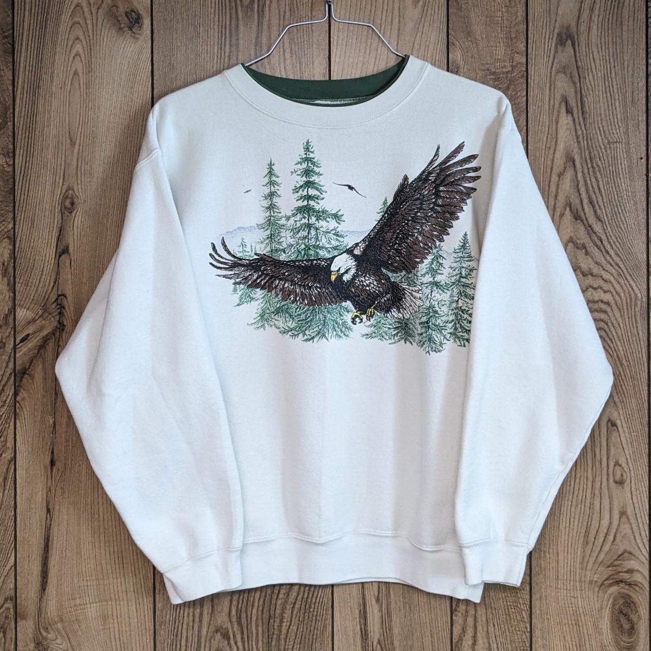 Vintage Bald Eagle nature double neck sweatshirt - Depop