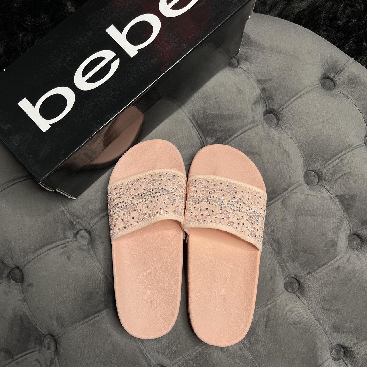 BEBE baby pink color lace slides Comes with Depop