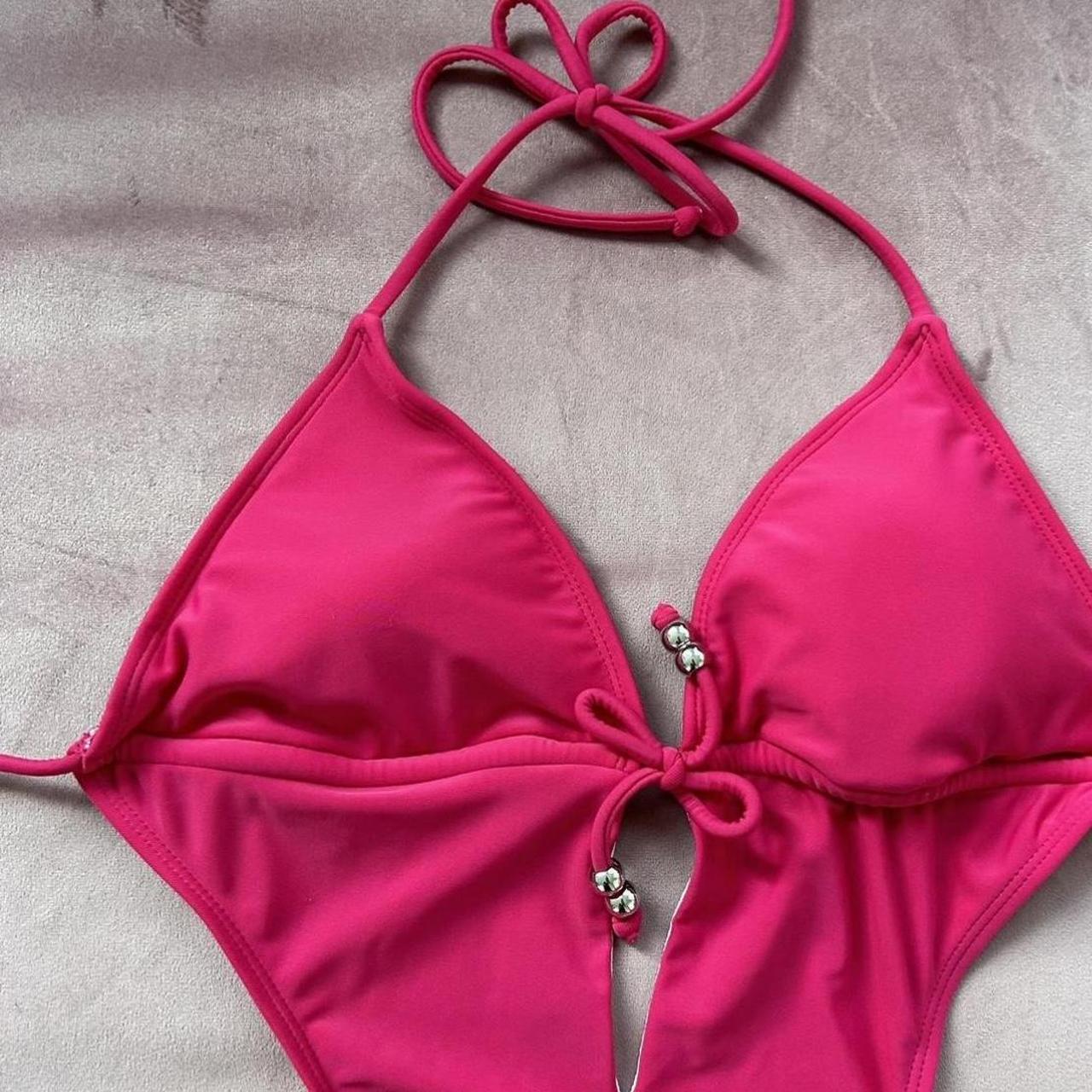 Fusica Pink Y2K One Piece Bathing Suit By the... - Depop