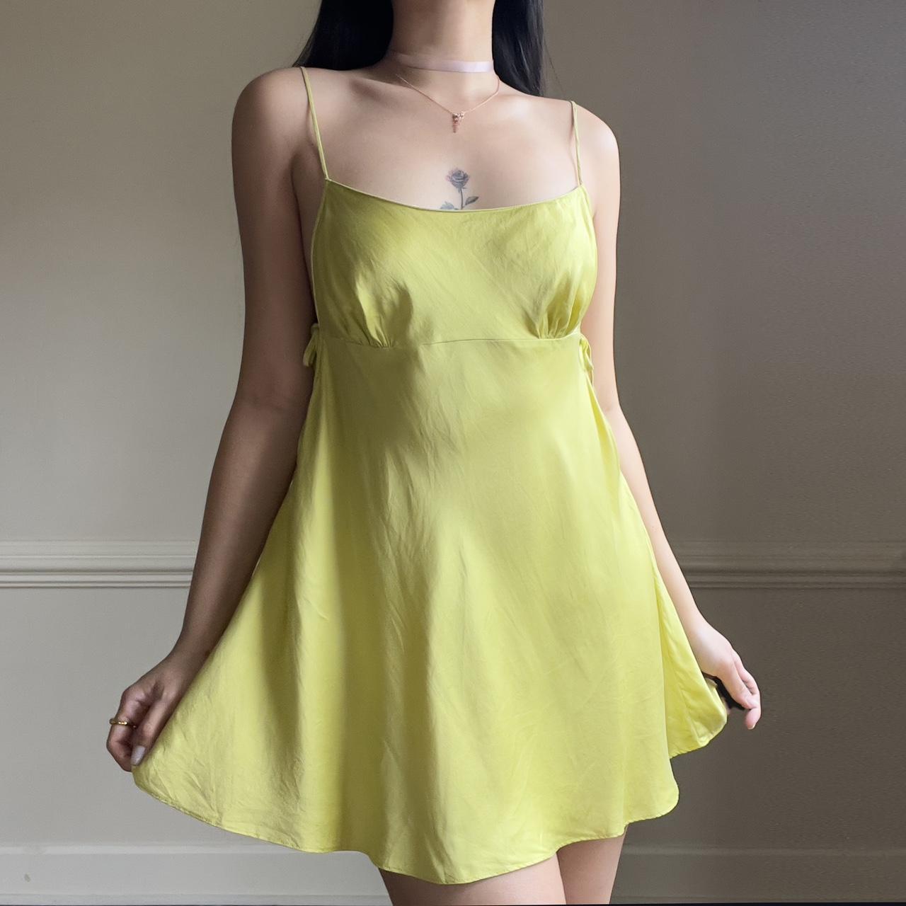 Lime yellow outlet color dress