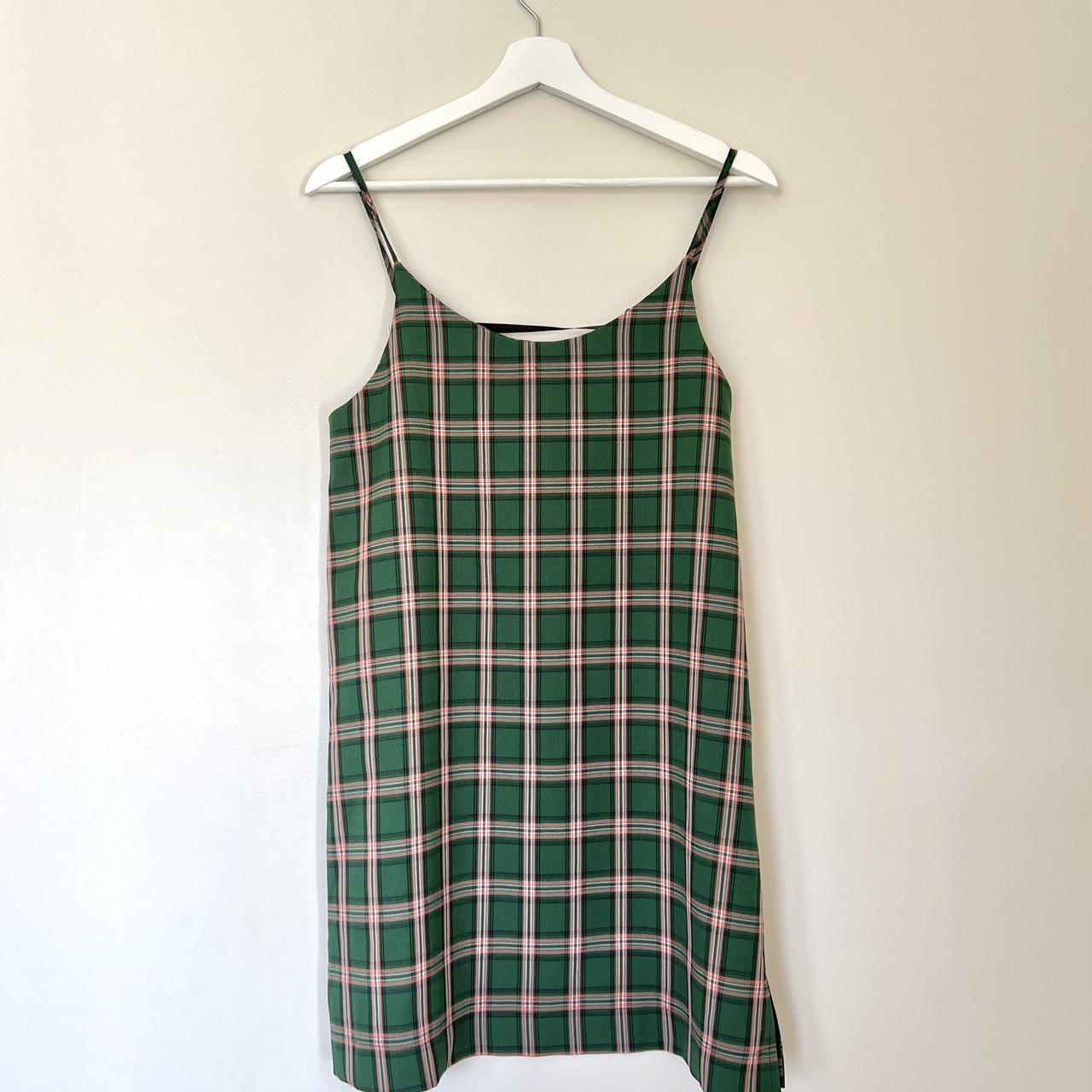 Women's Green and Burgundy Dress | Depop