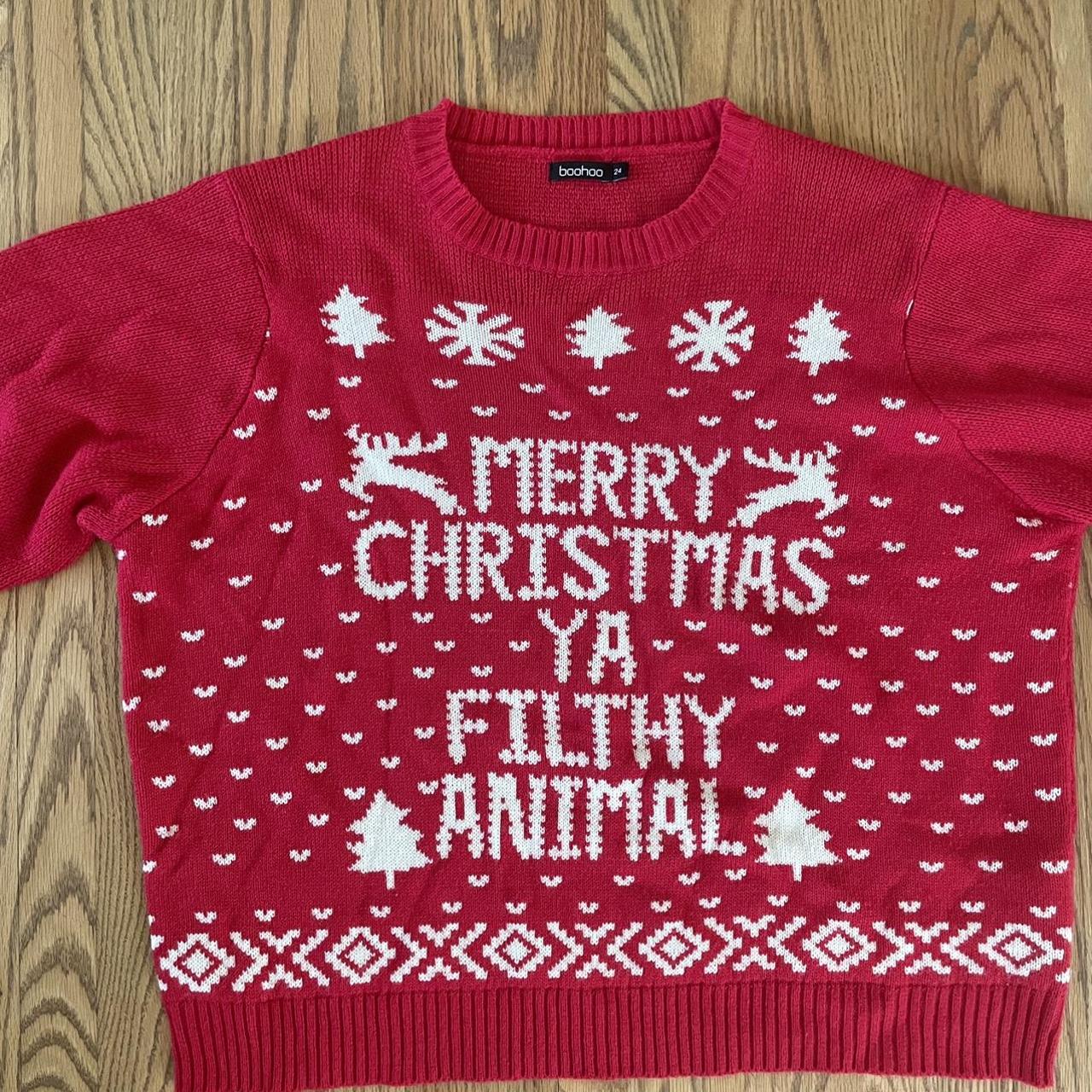 Merry Christmas Ya Filthy Animal sweater from Depop