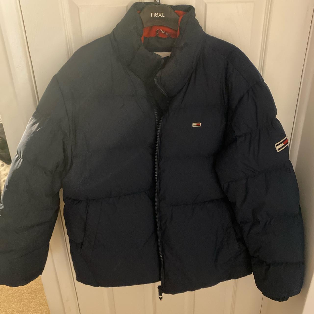 Tommy Hilfiger Men's Navy and Red Jacket | Depop