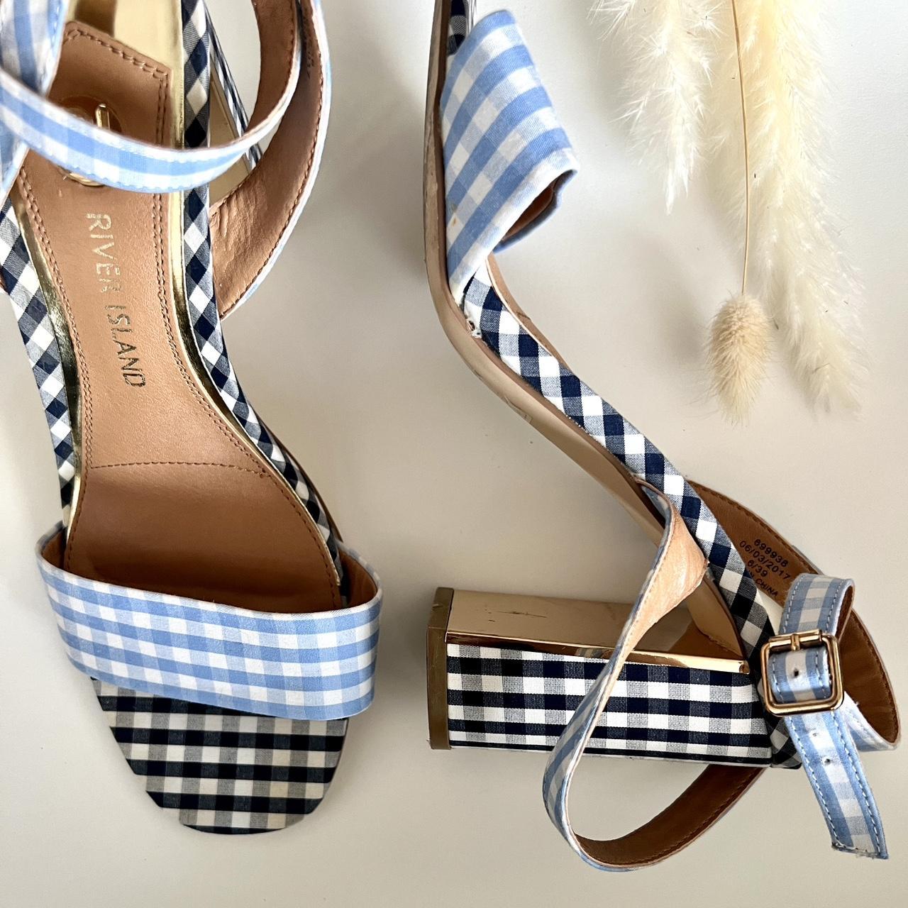 Blue gingham hot sale heels