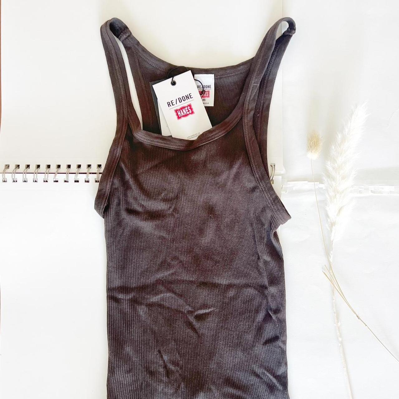 Re/Done Brown Hanes Edition Tank Top Re/Done