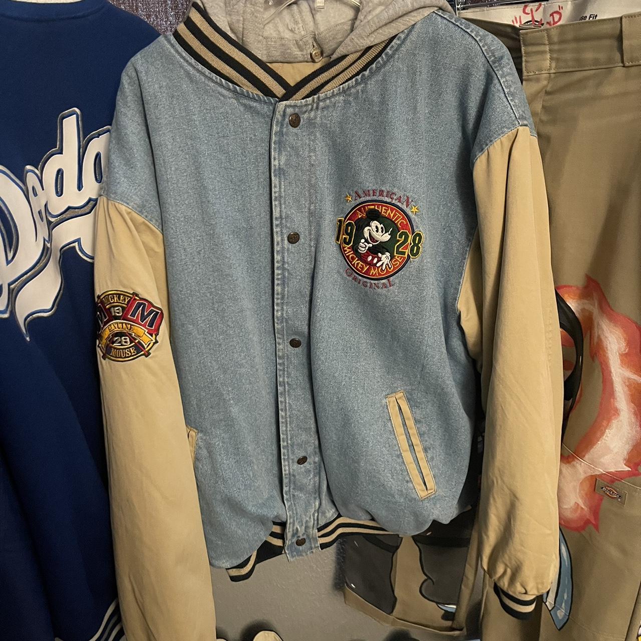 Disney denim varsity sales jacket