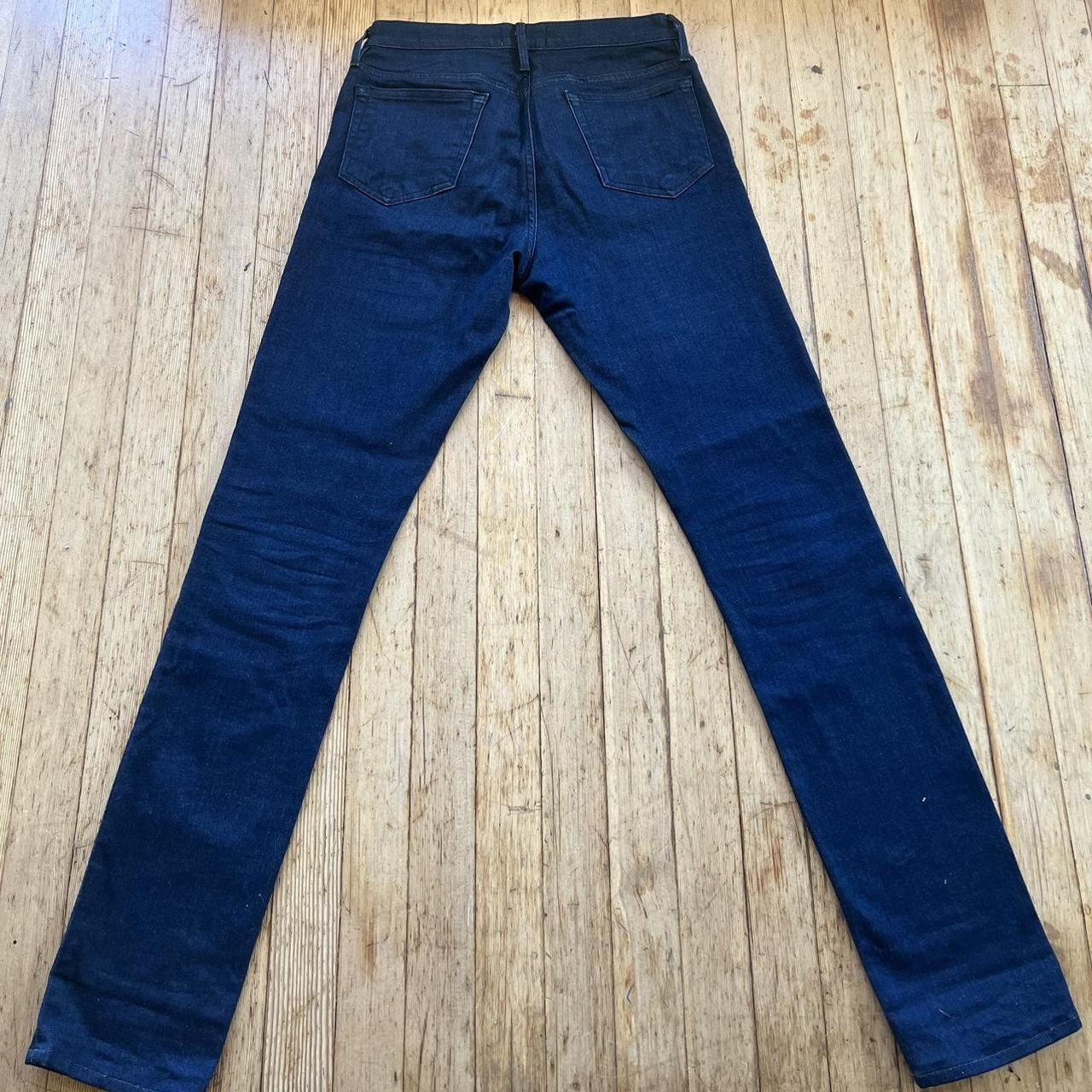 Frame Men's Blue and Navy Jeans Depop