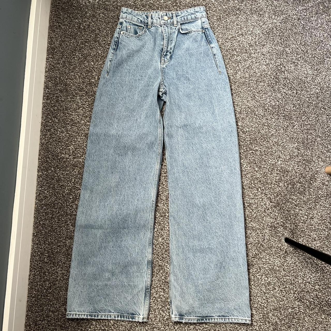 ZARA mid blue wide leg denim jeans. Selling as they... - Depop