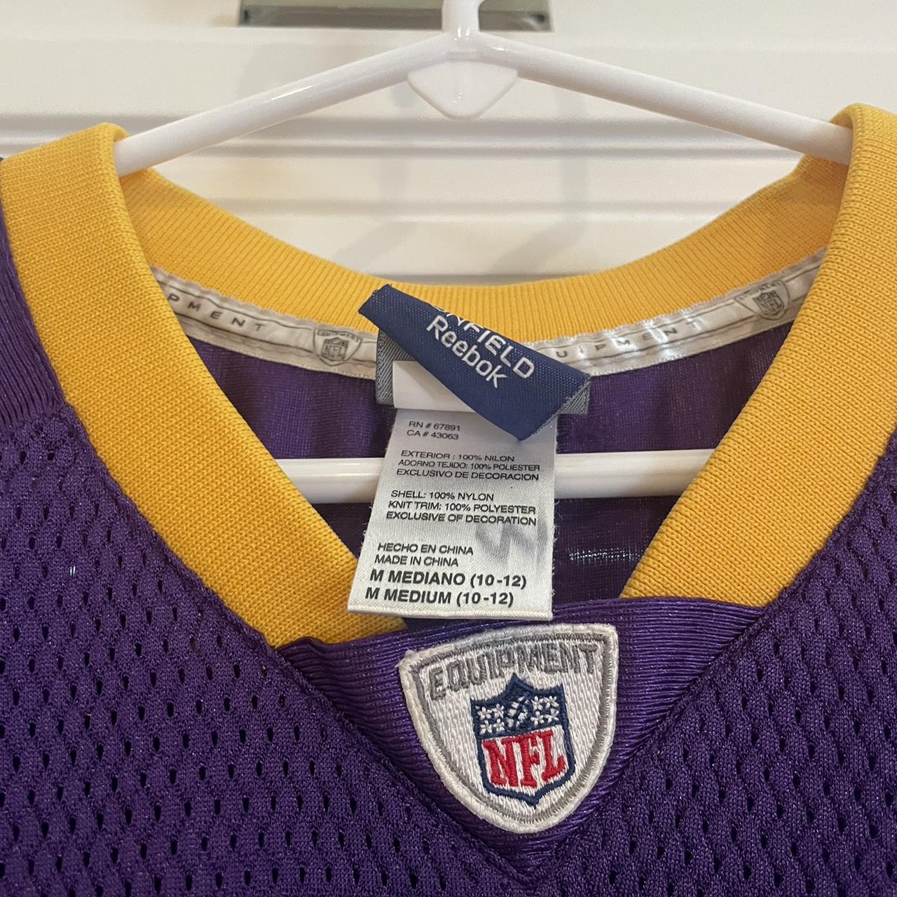 Reebok Brett Favre Minnesota Vikings Jersey T Shirt - Depop