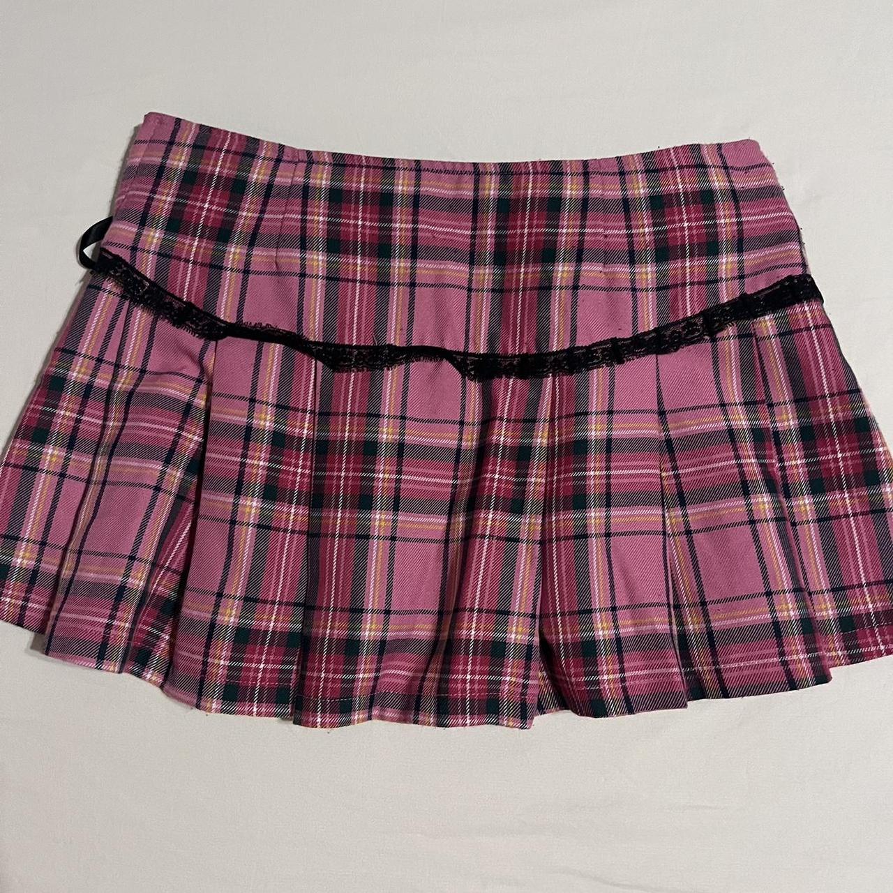 rare tripp nyc mini skirt pink plaid - size... - Depop