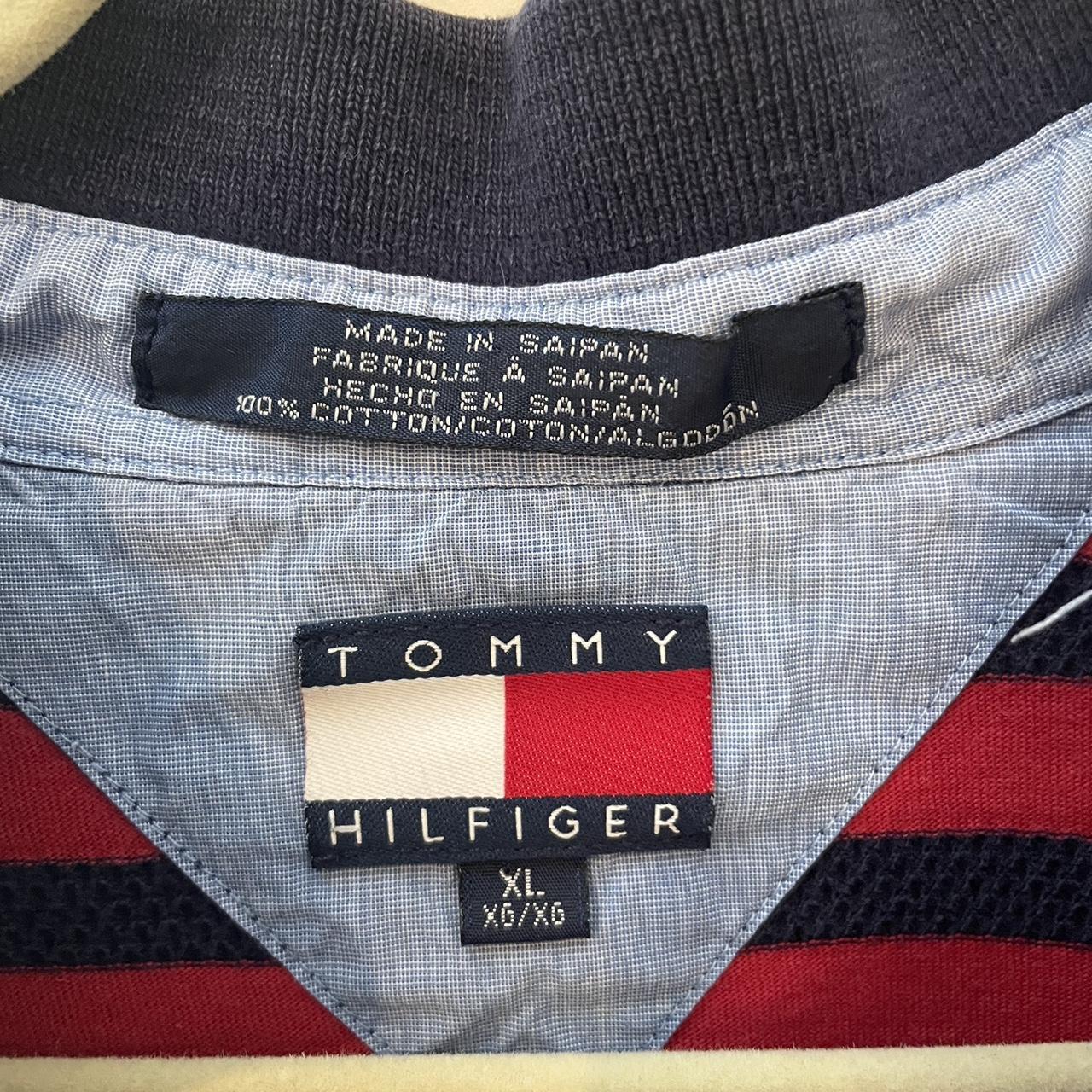 Tommy Hilfiger Men's Red and Navy Polo-shirts | Depop