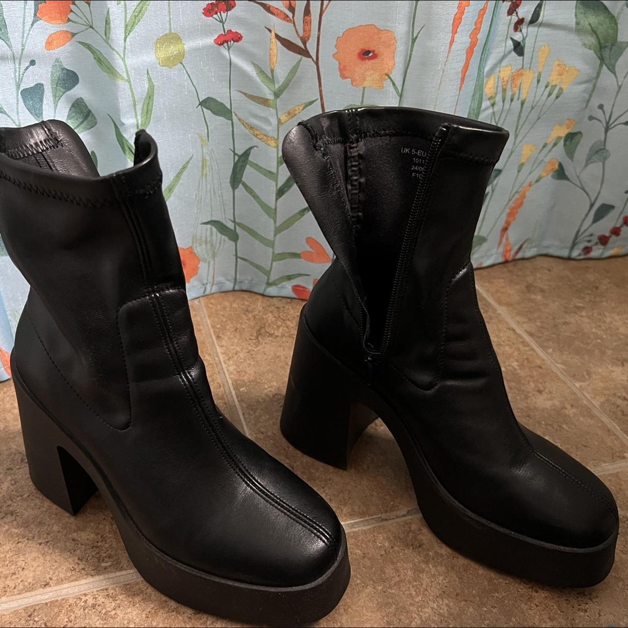 asos black block heels