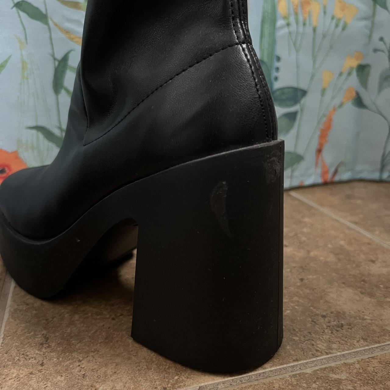 asos black block heels
