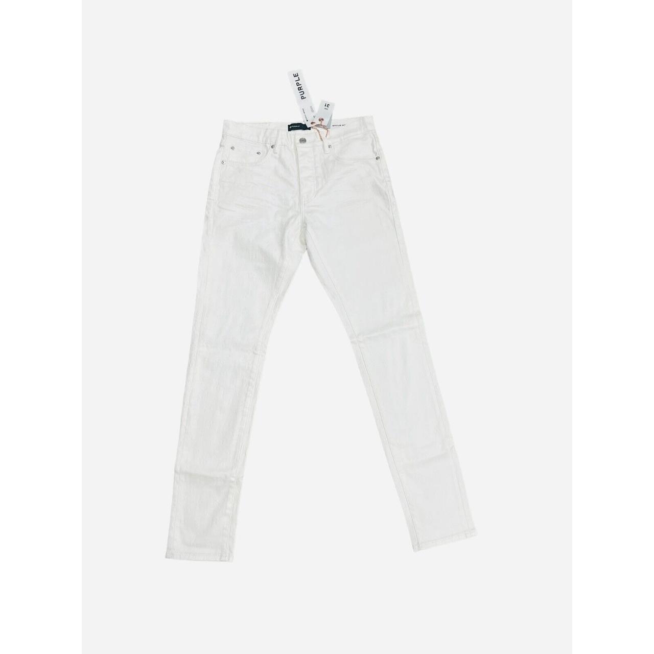 Purple Brand Monogram-jacquard Slim-cut Jeans in White for Men