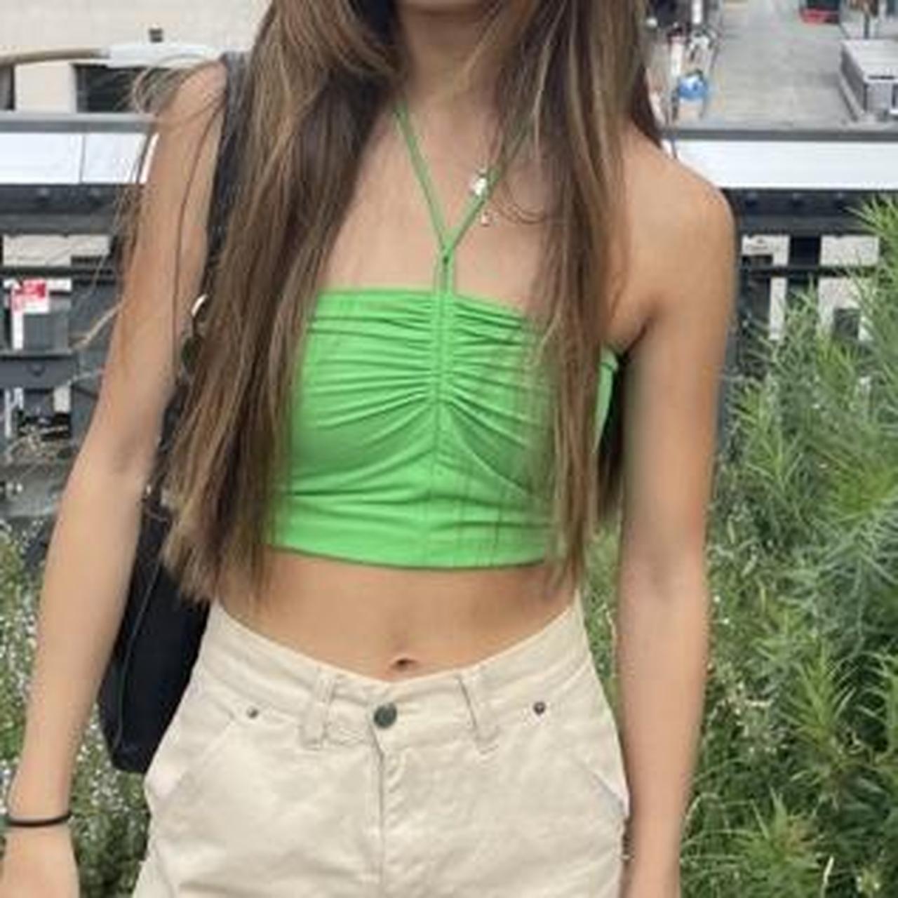 Stunning Zara Green Halter Crop Top Perfect Summer Depop