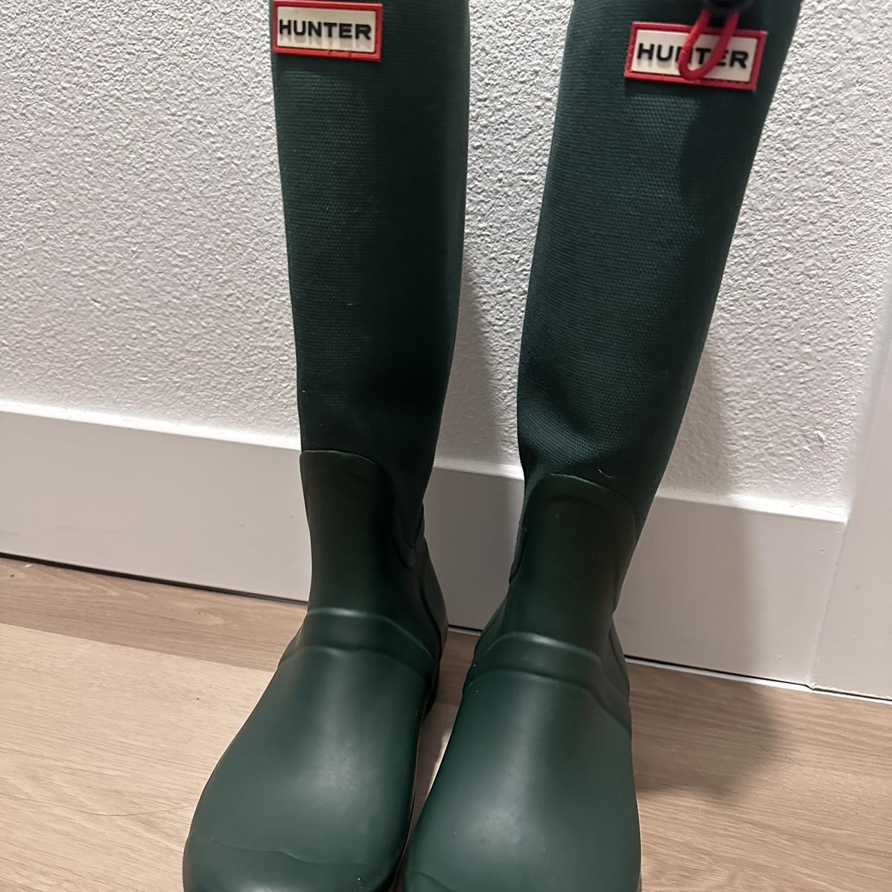 💚 Green Hunter Rain Boots with Canvas 💚 Everyone... - Depop