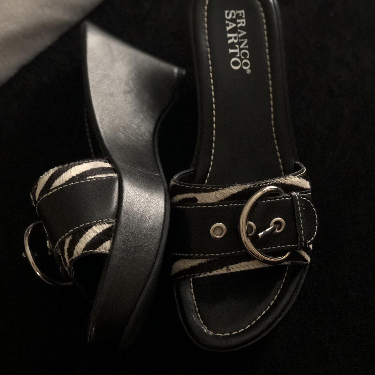 franco sarto leopard slides
