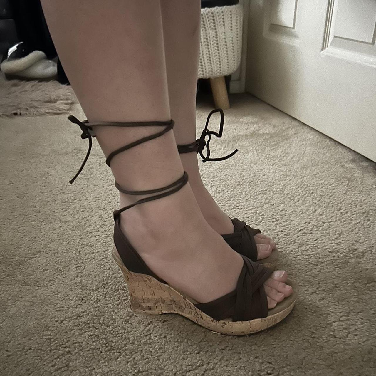 straw wedge heels