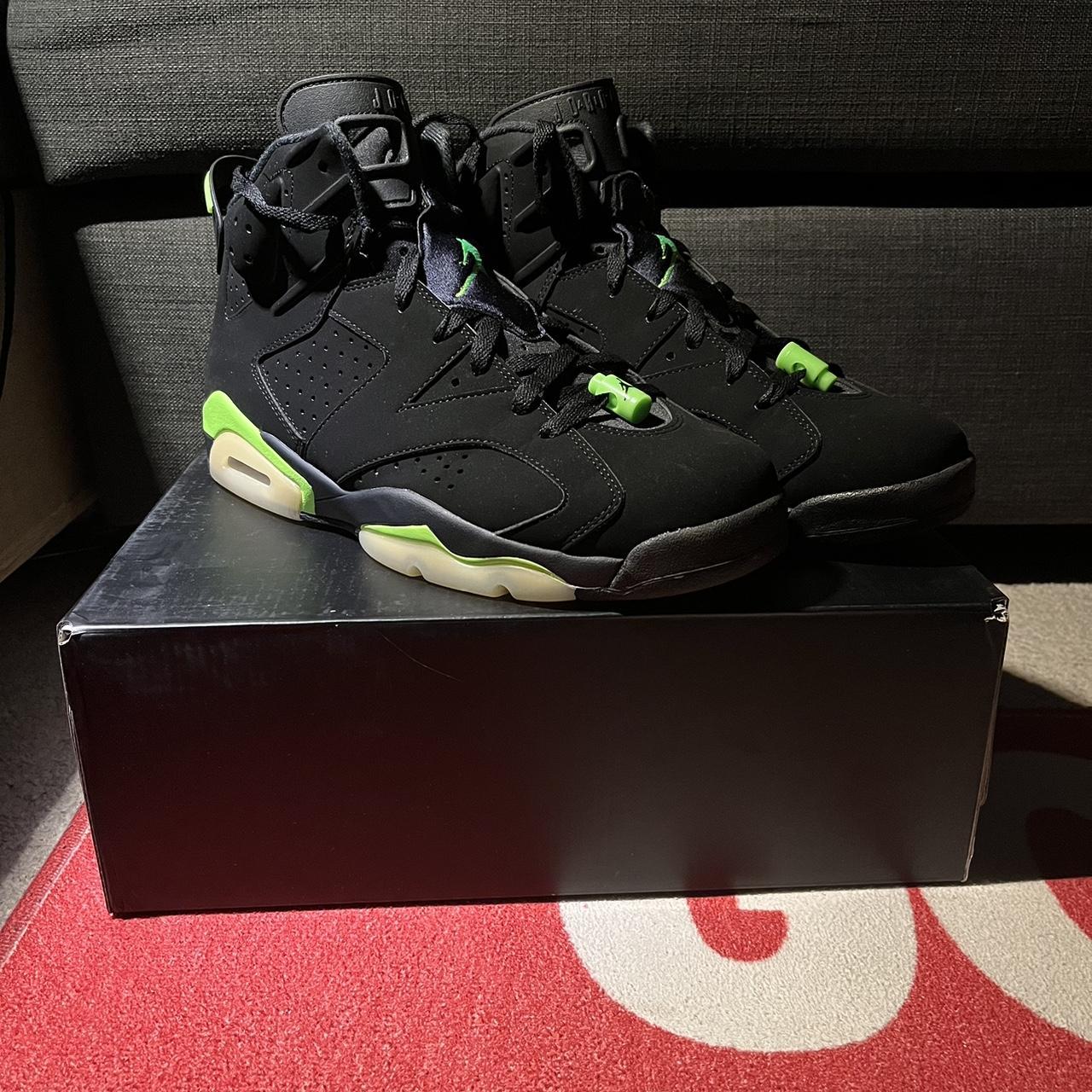 electric green and black jordans