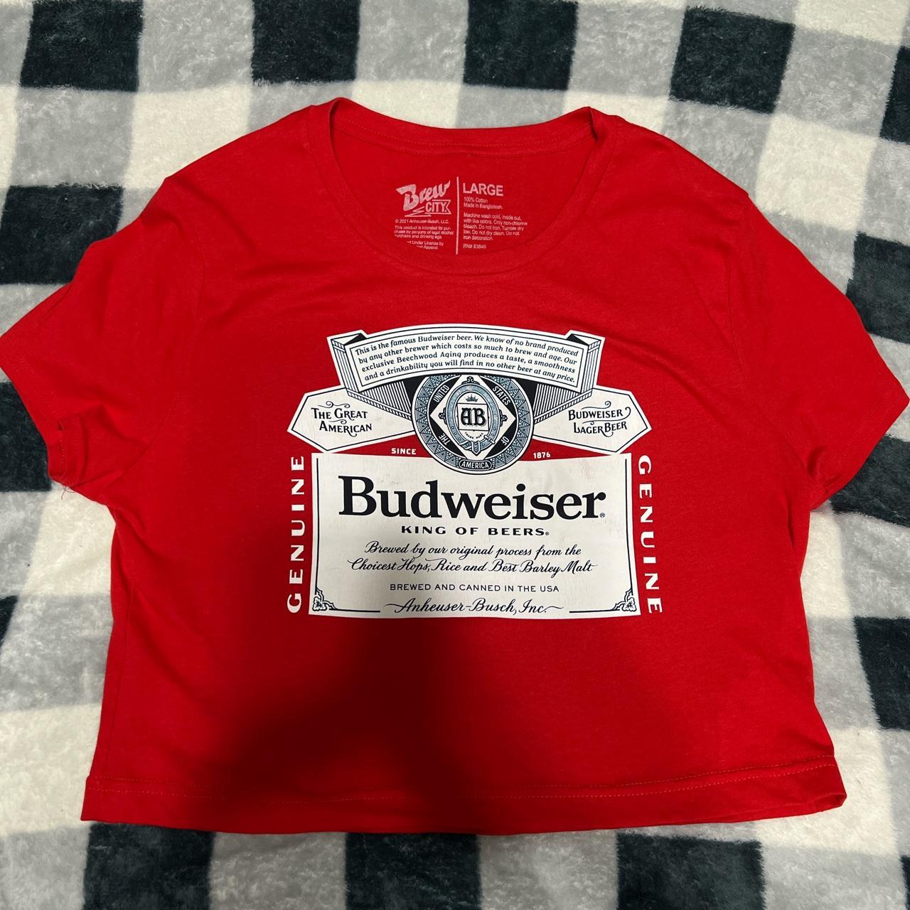 cropped budweiser shirt