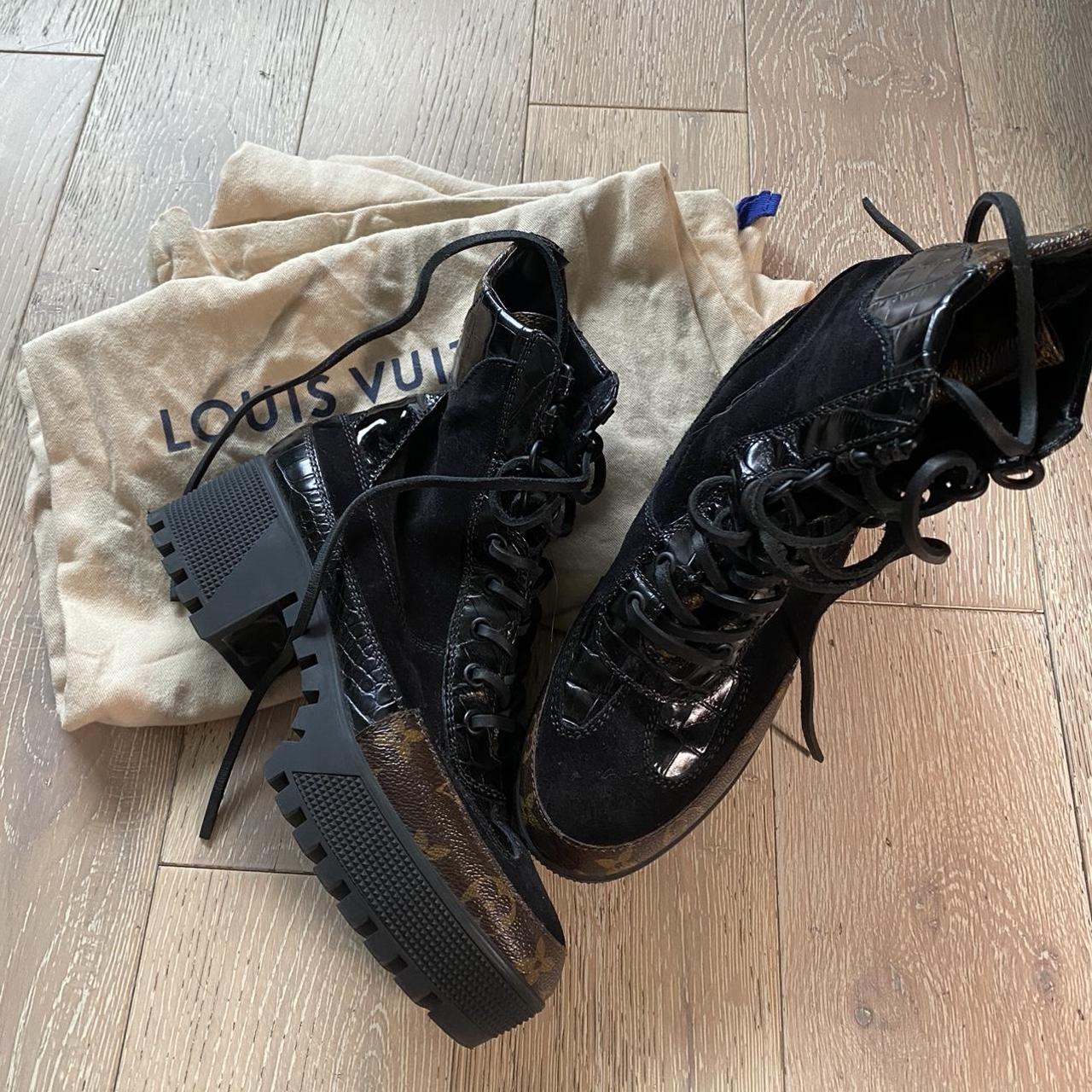 Tall black Louis Vuitton rain boots I purchased - Depop