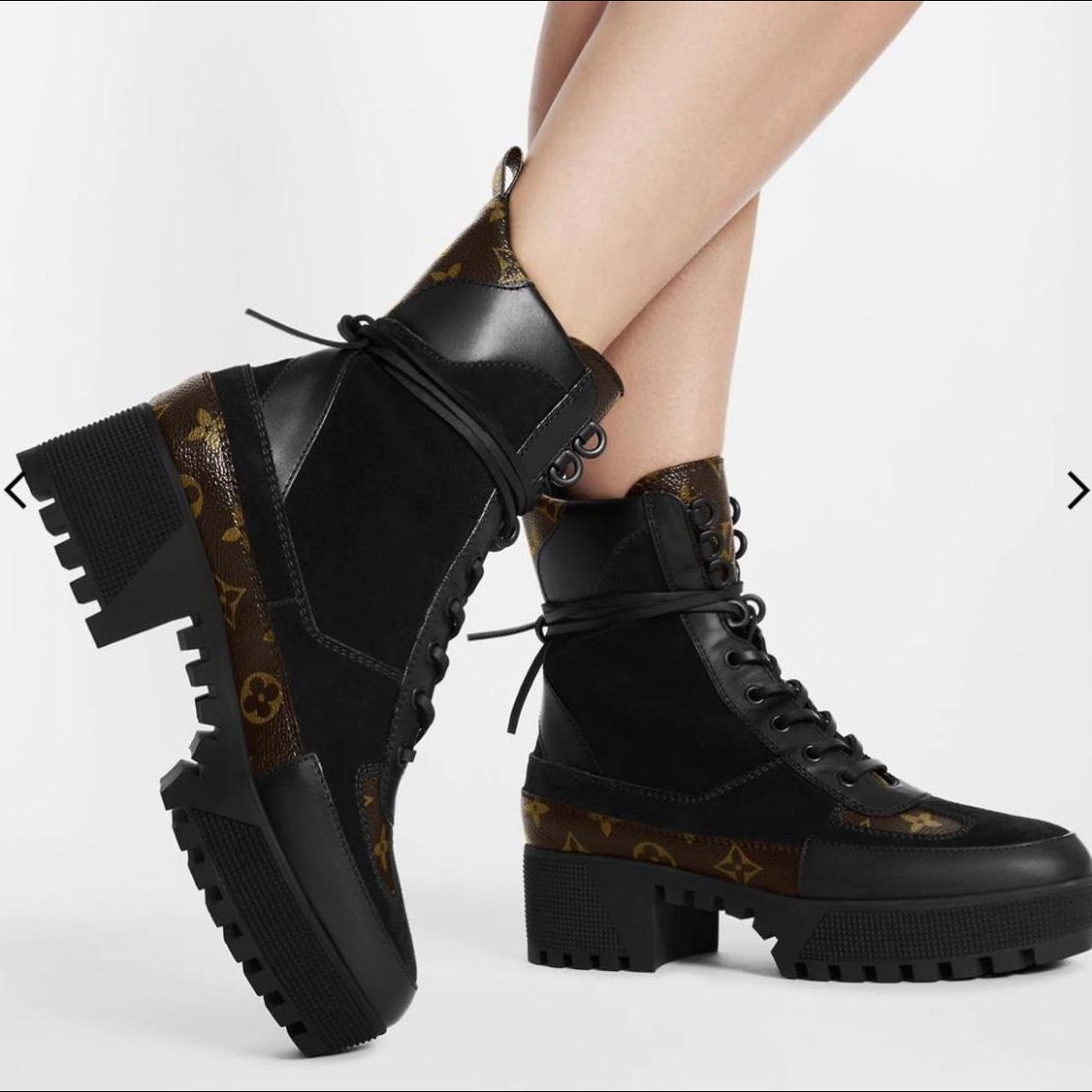 Hard Leather Louis Vuitton Combat Boots Boots are - Depop