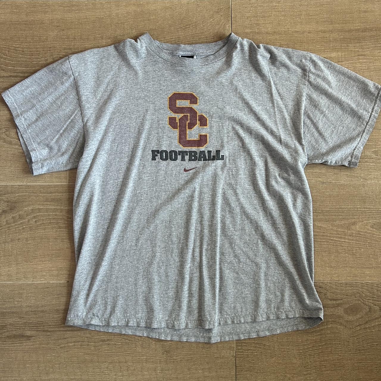 Grey Nike t-shirt, USC football #nike #vintage #y2k... - Depop