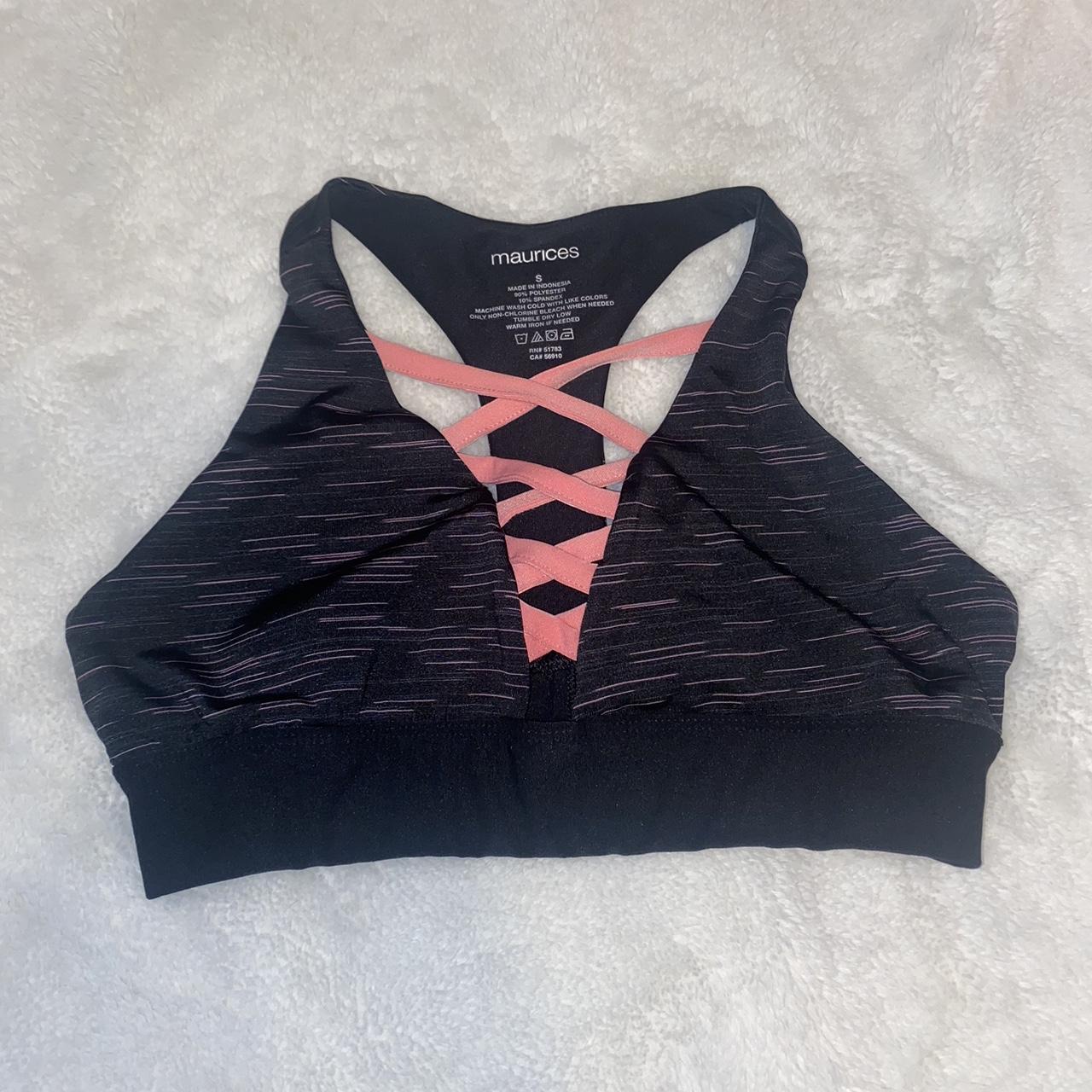 Maurices Women's Black and Pink Bra | Depop