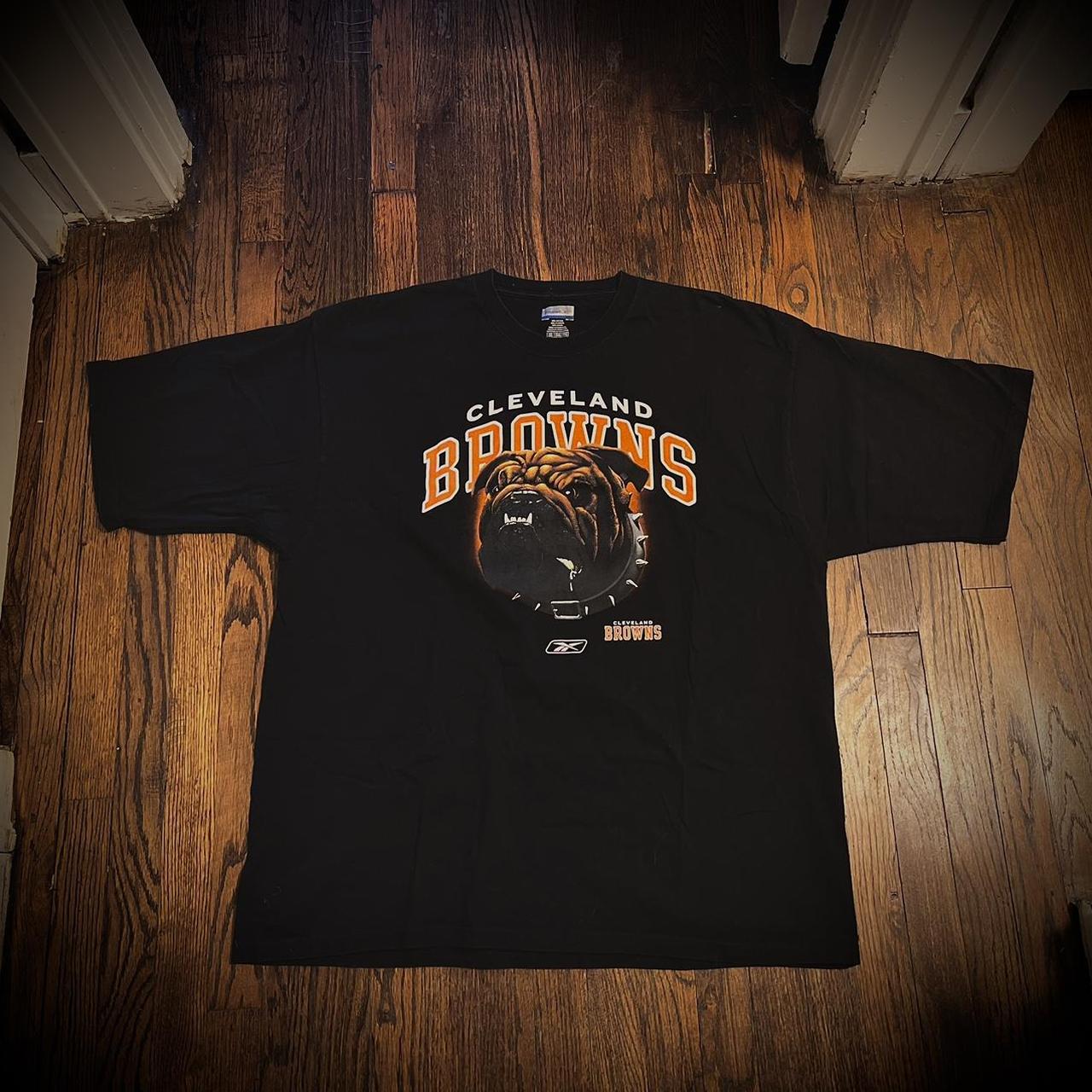 Vintage 2000s Cleveland Browns Logo Brown T Shirt In - Depop