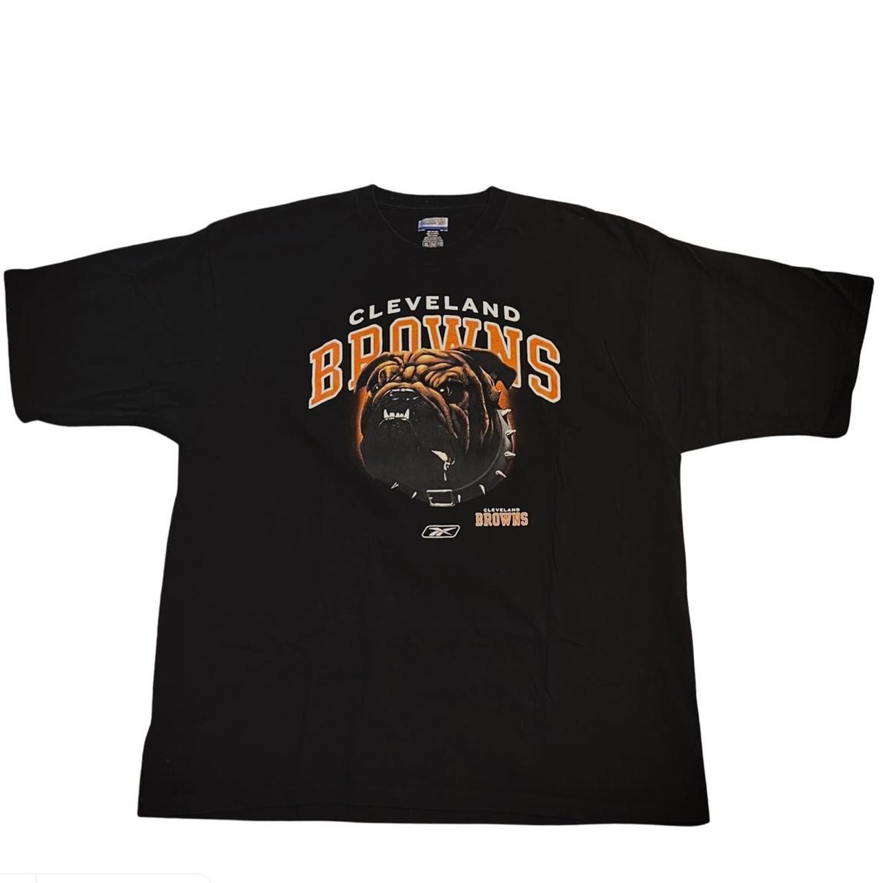 Vintage 2000s Cleveland Browns Logo Brown T Shirt In - Depop