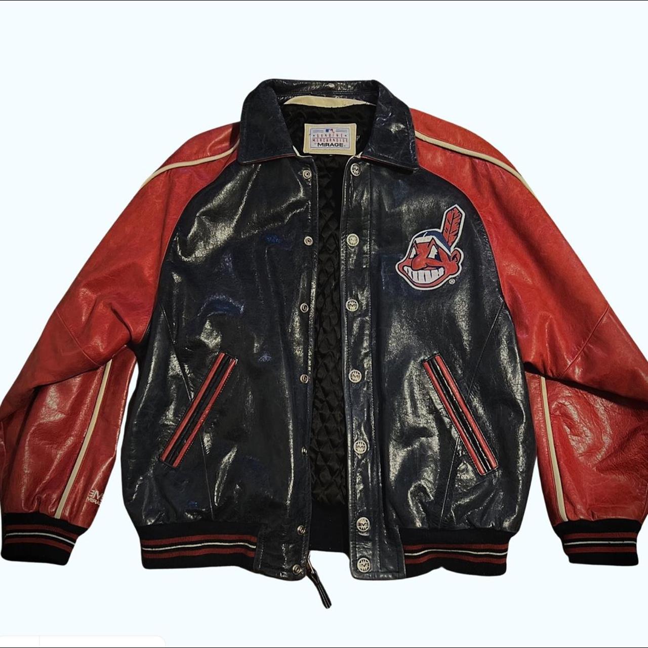 Vintage 90s Cleveland Indians Mirage Leather...