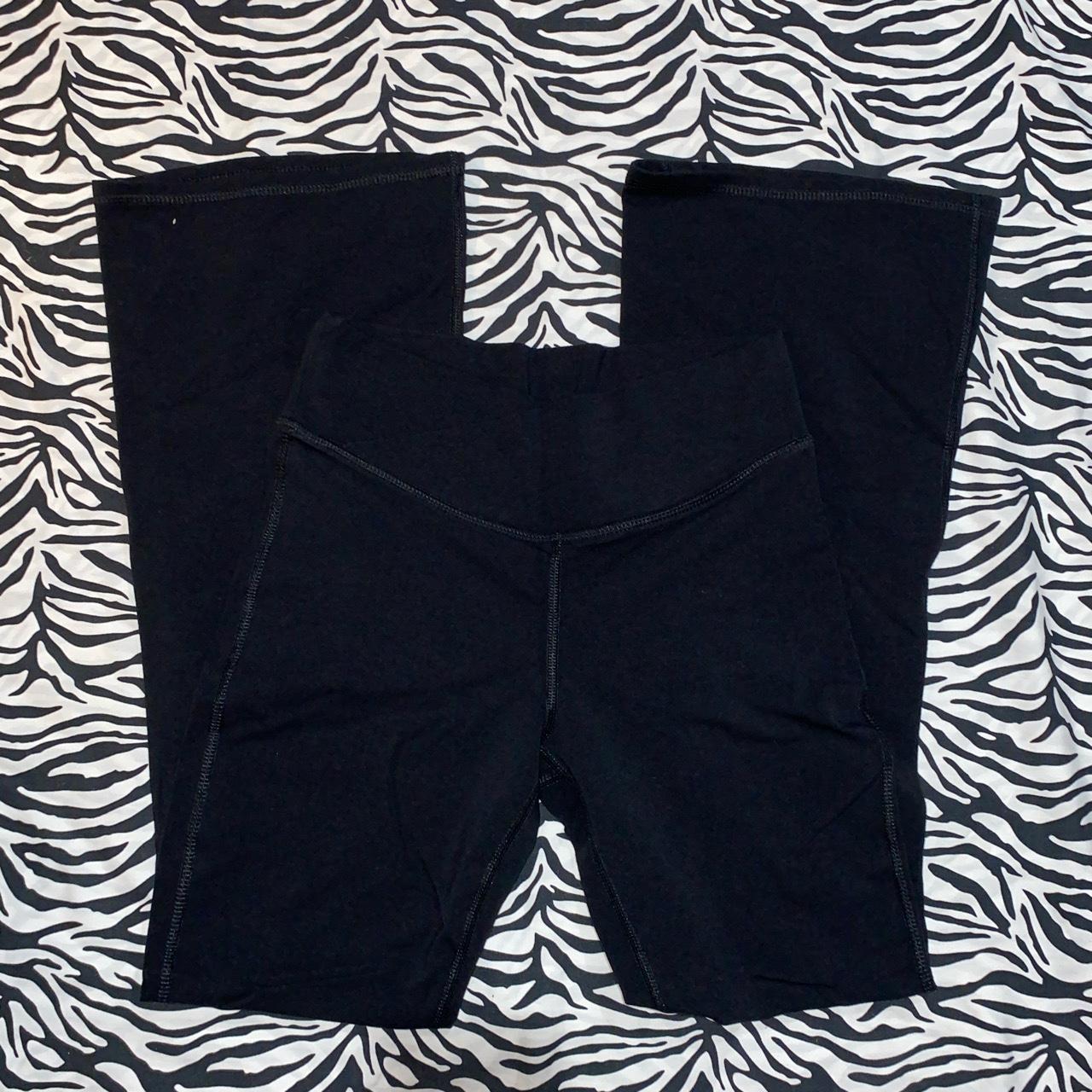 Old Navy girls black cotton flare crossover leggings - Depop
